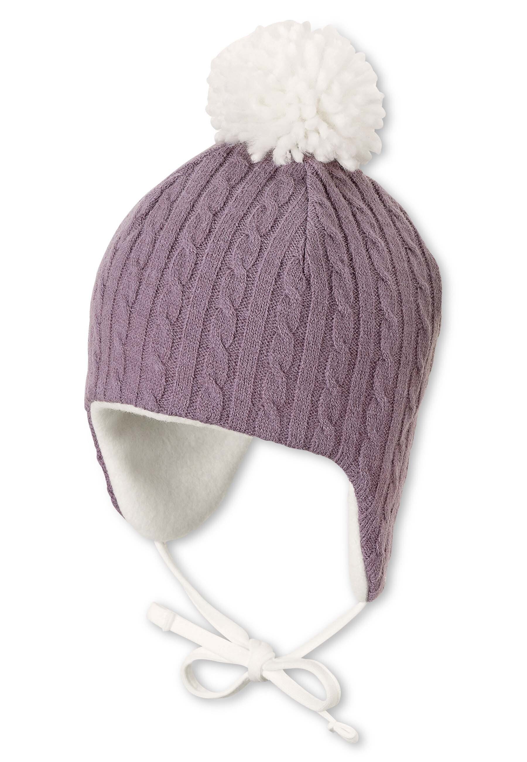 Sterntaler® Beanie (1-St) lila Zopfmuster Inka-Mütze