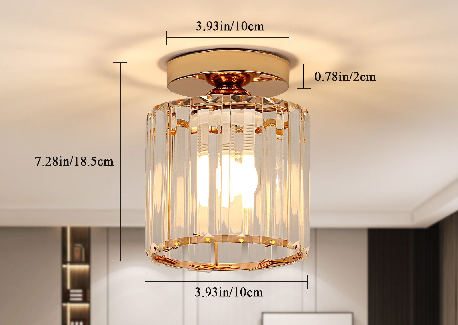 Goeco Deckenleuchten Kristall Deckenlampe,goldene Kristalllampe für günstig online kaufen