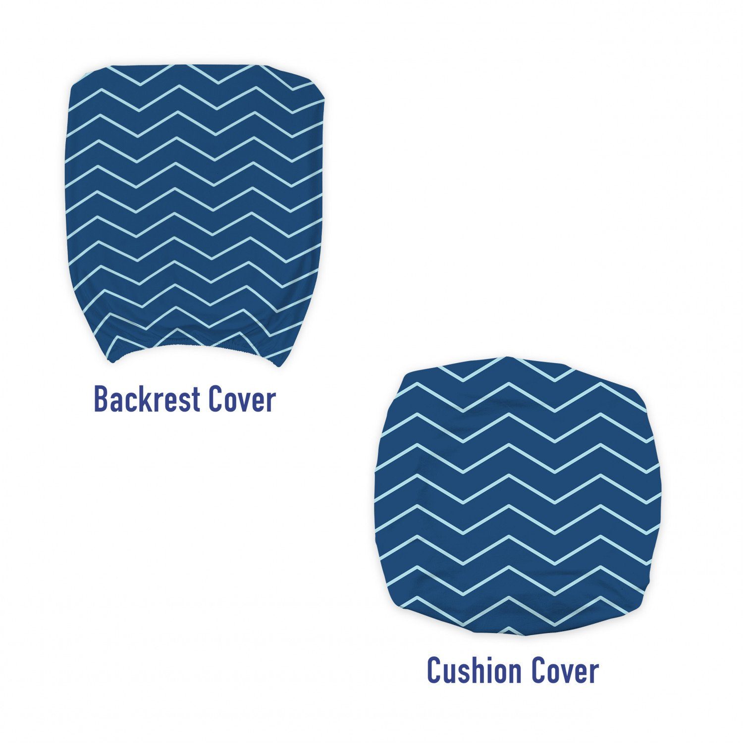 Bürostuhlhusse dekorative Schutzhülle aus blau Zigzags Abakuhaus, Chevron-Linien Navy Stretchgewebe