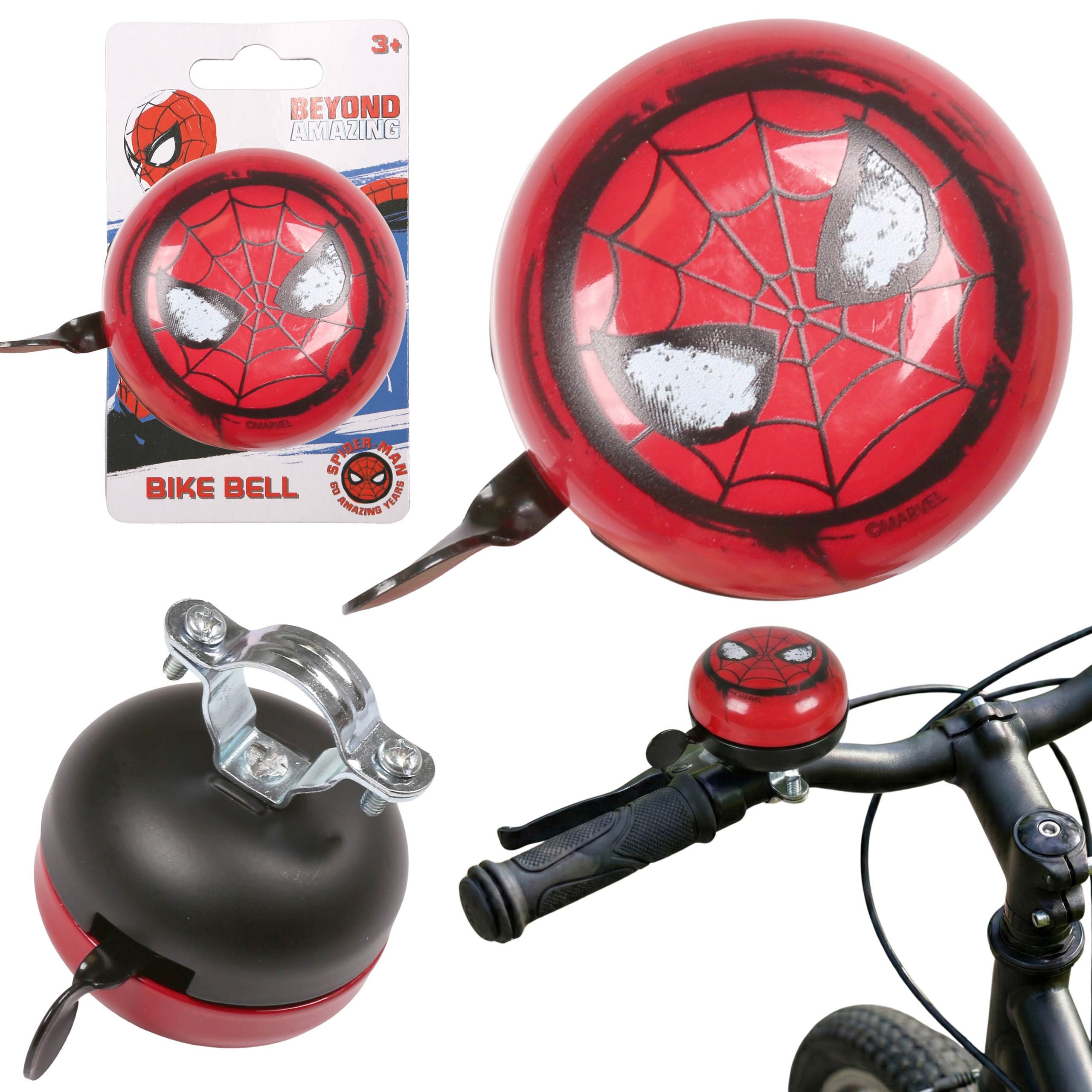 Sarcia.eu Fahrradklingel Marvel Spider-Man Metall-Fahrradklingel für Kinderlenker – Retro, 6 cm