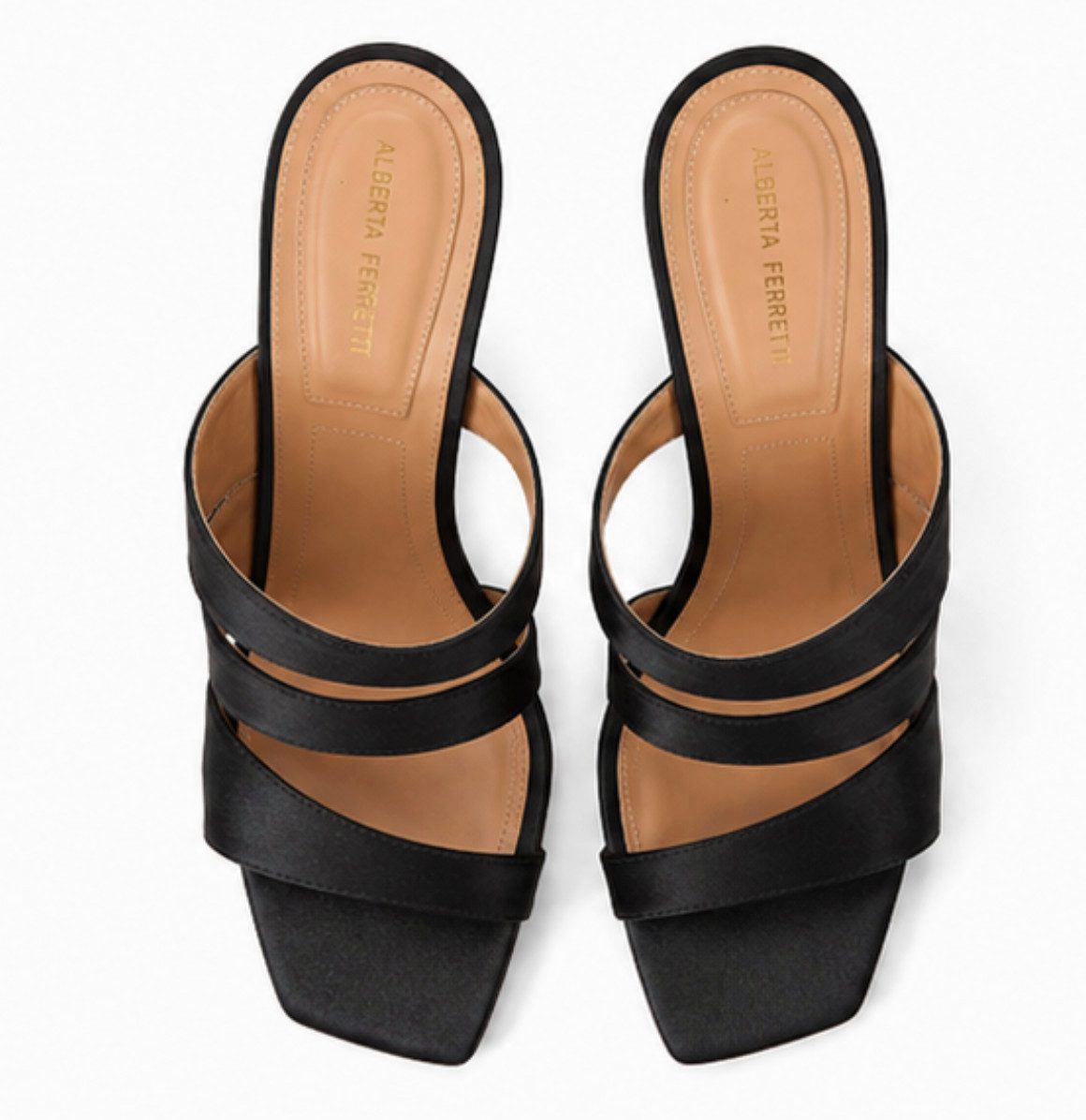 ALBERTA FERRETTI Couture Italy High Heels Mules Satin Pumps High-Heel-Sandalette Femininer High Heel für eine elegante Silhouette