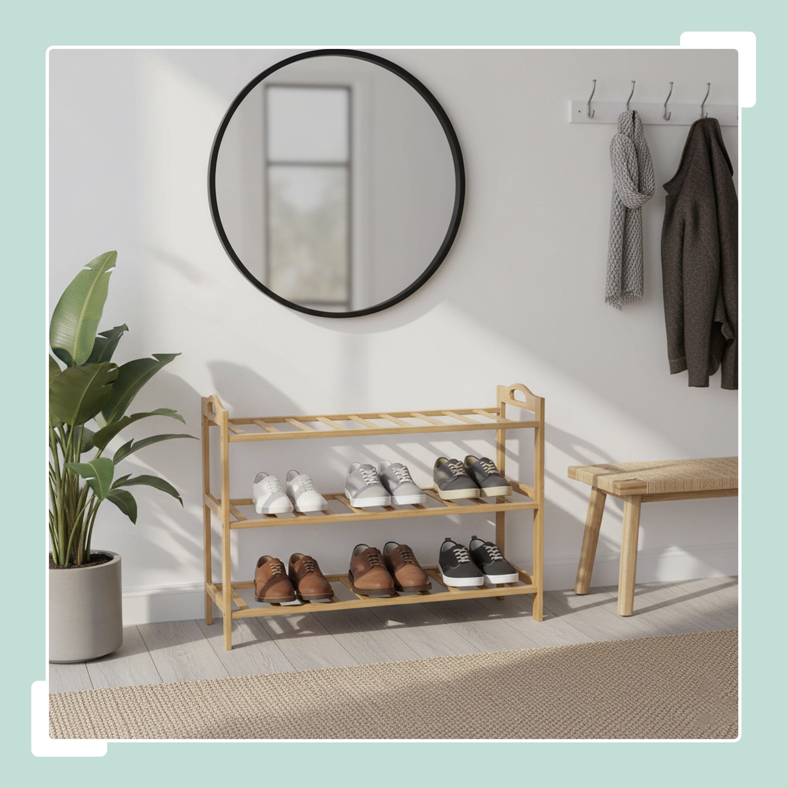 relaxdays Schuhregal aus Bambus, natur