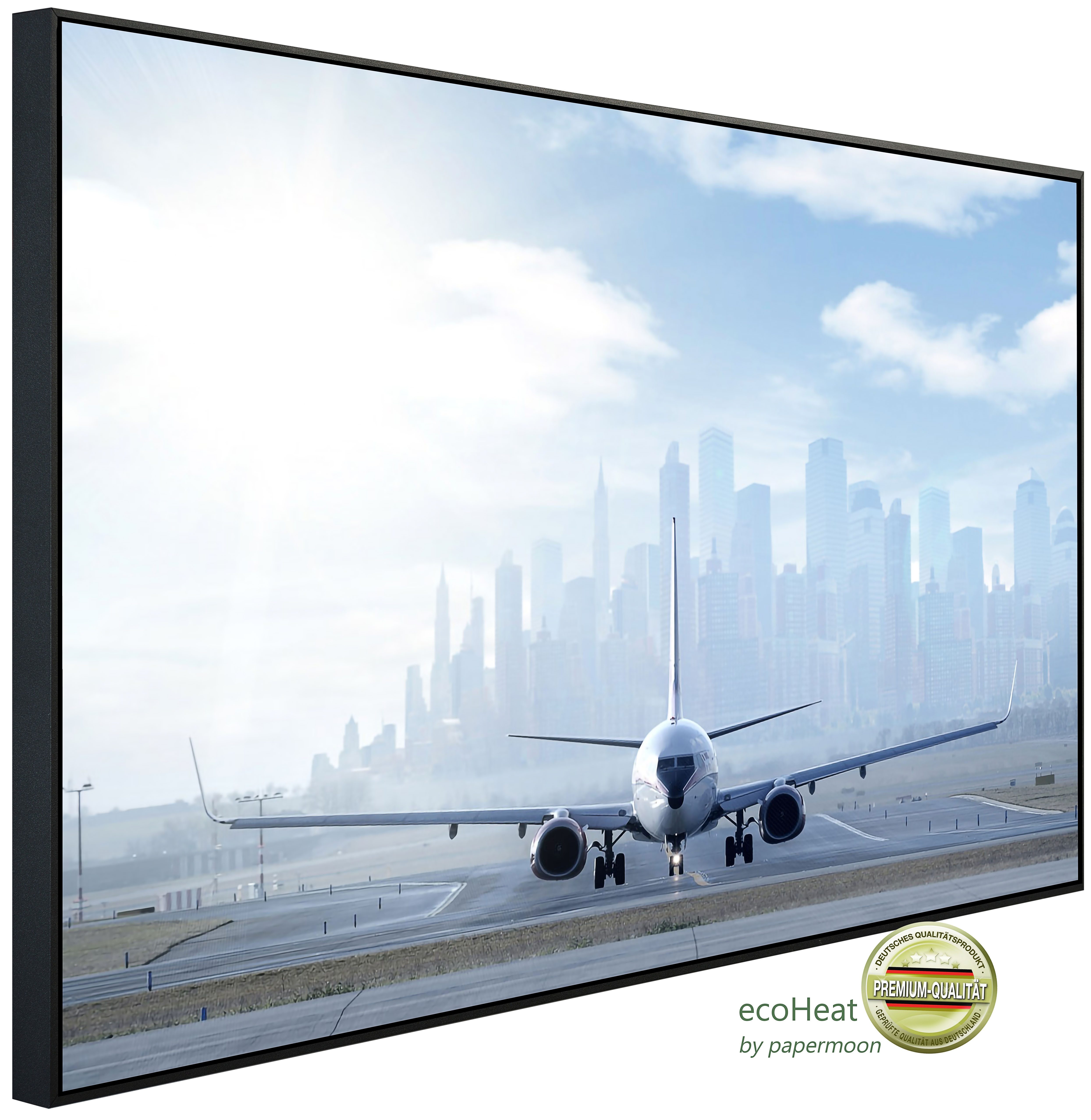 Papermoon Infrarotheizung INFRAROT-BILD-HEIZUNG, Flugzeug, TÜV-Rheinland/GS zertifiziert, angenehme Strahlungswärme