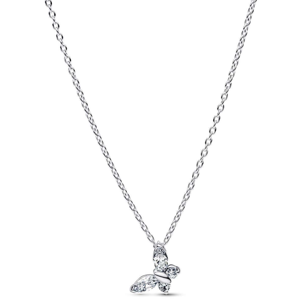 Pandora Kette mit Anhänger 394266C01-45, für Damen Silber Schmetterling