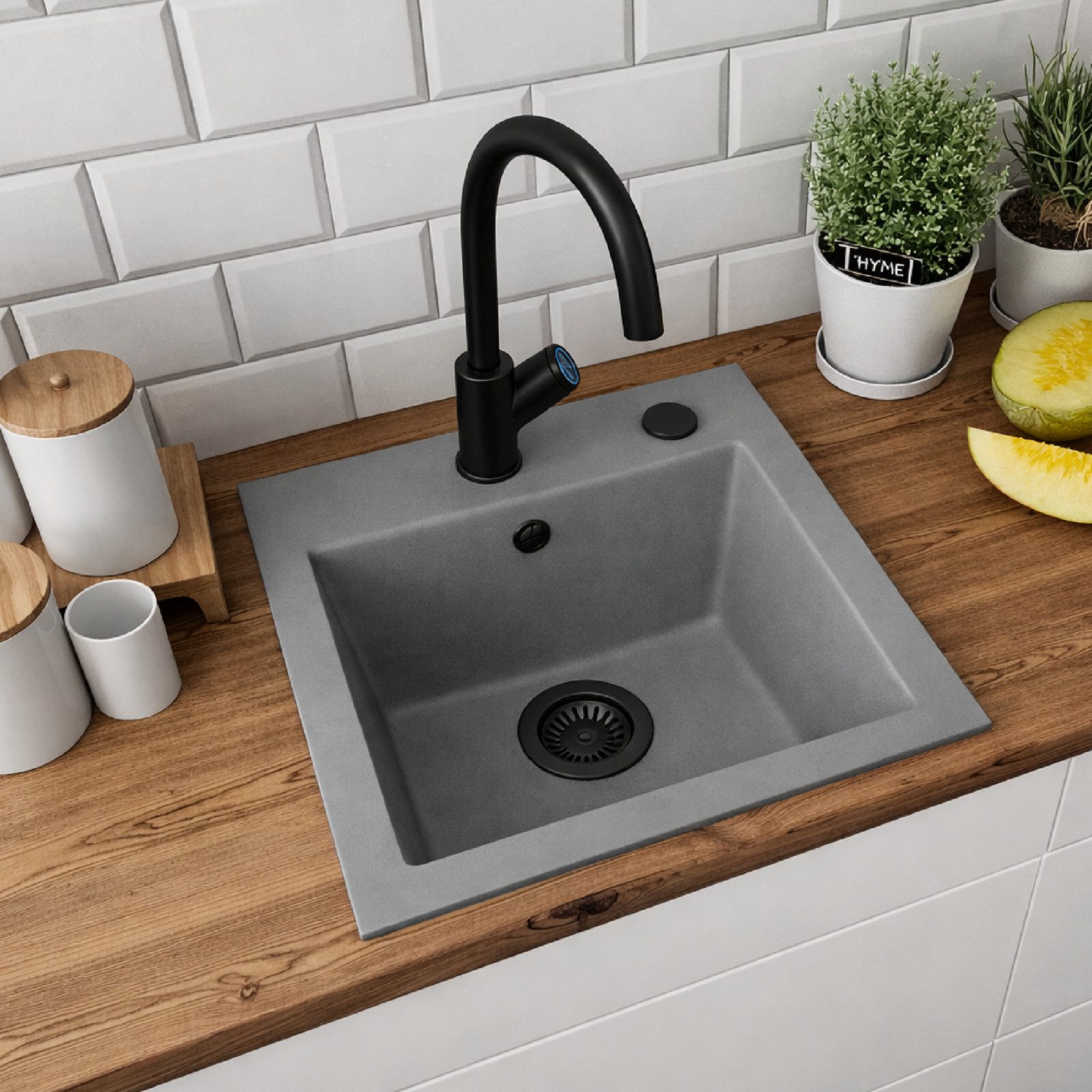 QLS Siphon Einbecken Manuell, 3 1/2 Zoll Ablauf für Einbecken Kunststoff