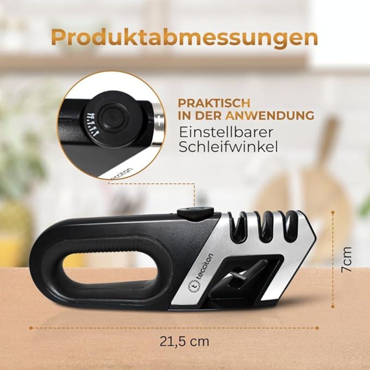 COFI 1453 Messerschärfer 4-in-1 mit ergonomischem Griff, ergonomischer Griff, 4in1 Messerschärfer, einstellbarer Schleifwinkel – Bild 4 von 5