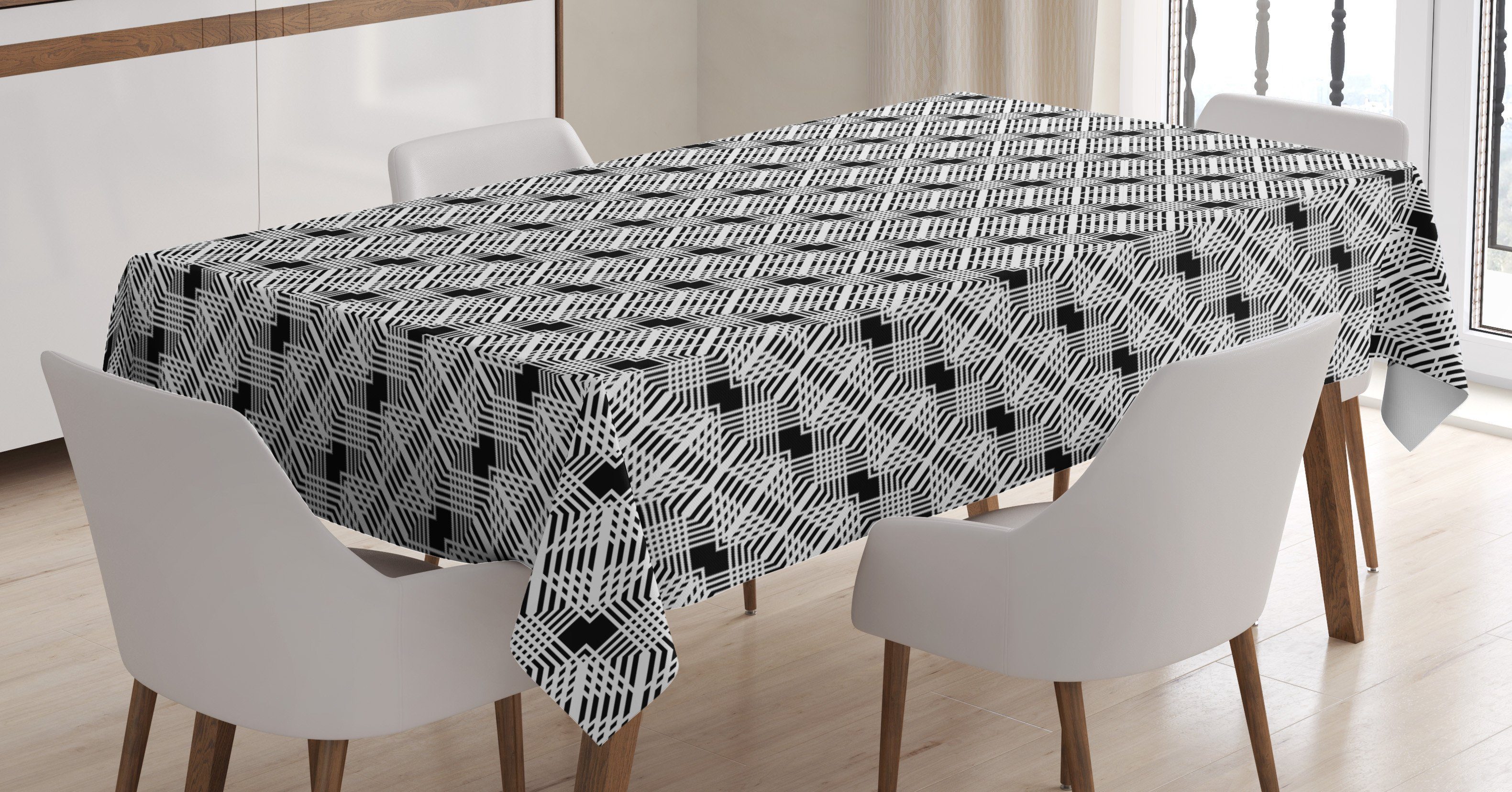Gitter Farbfest Lattice Abstrakt Tischdecke Abakuhaus Zigzags Klare geeignet Für Bereich Waschbar den Farben, Außen
