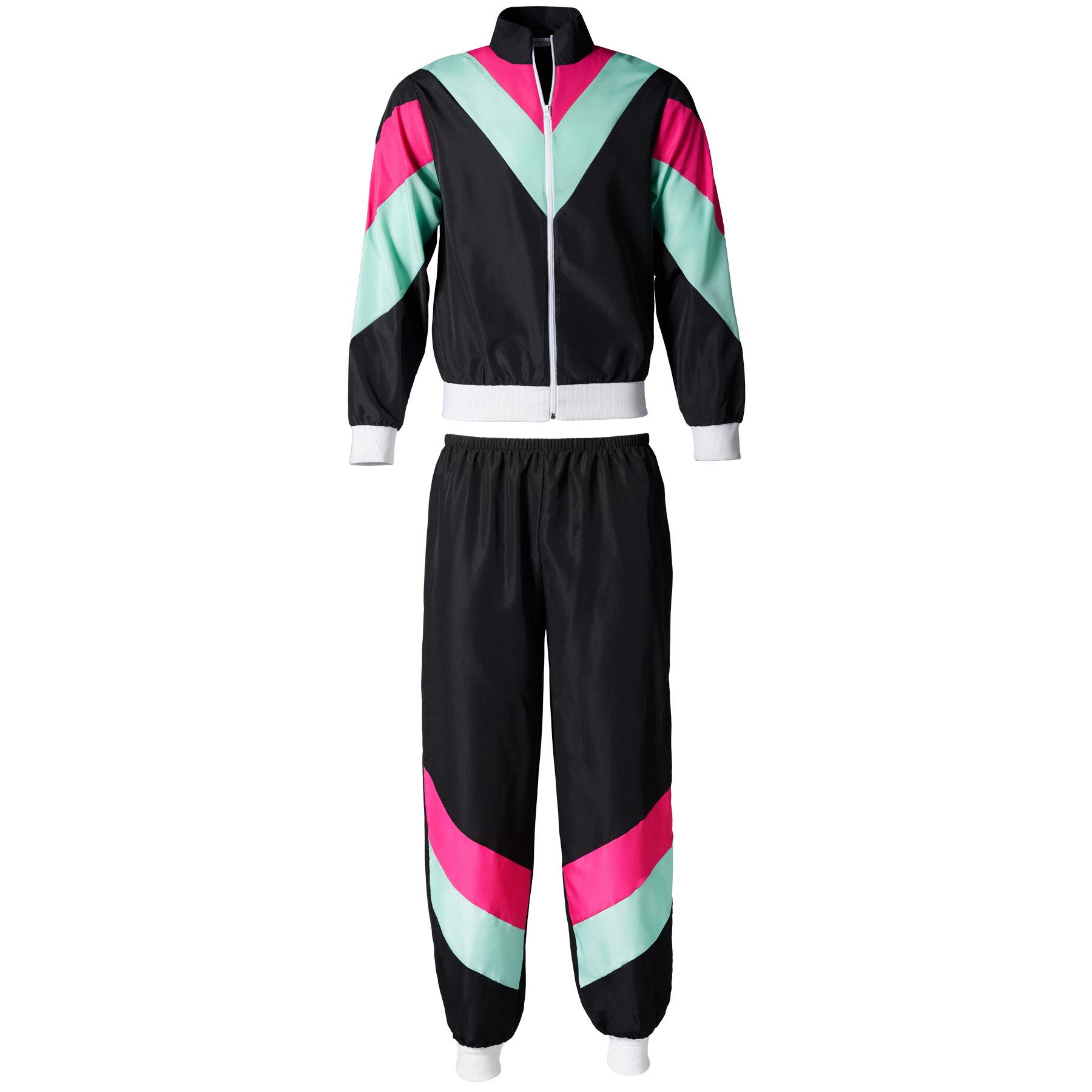 dressforfun Kostüm Damenkostüm, Bunte Jacke und Hose im klassischen Stil der 80er und 90er.