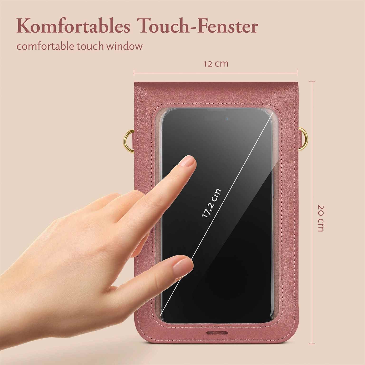 moex Handyhülle moex® CitySling für Fairphone 3, Handytasche zum Umhängen kleine Handtasche mit Handyfach Touch-Fenster