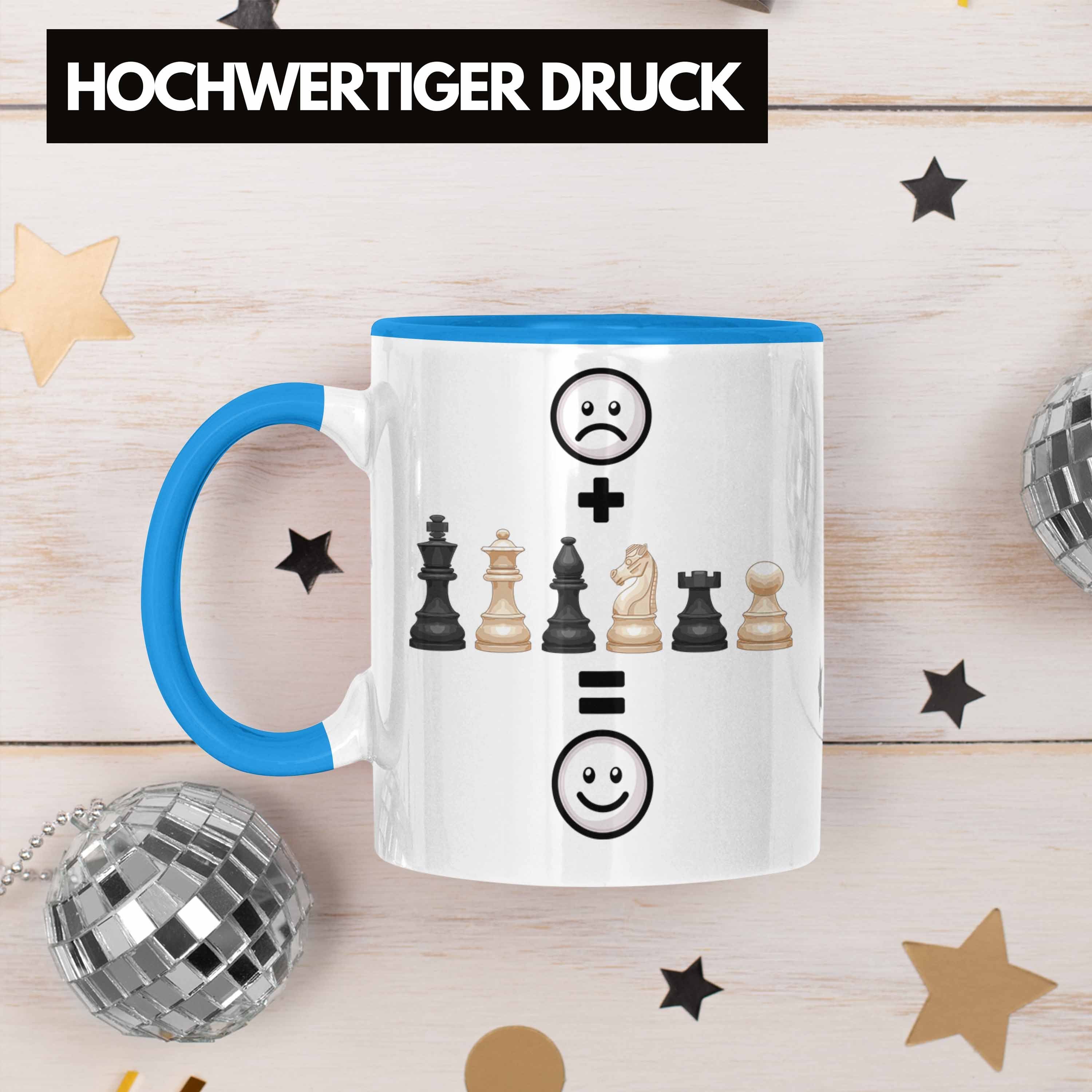 Schach Blau Lustige Schach-Spieler Tasse für Trendation Geburtstag Geschenk Tasse Geschenkid