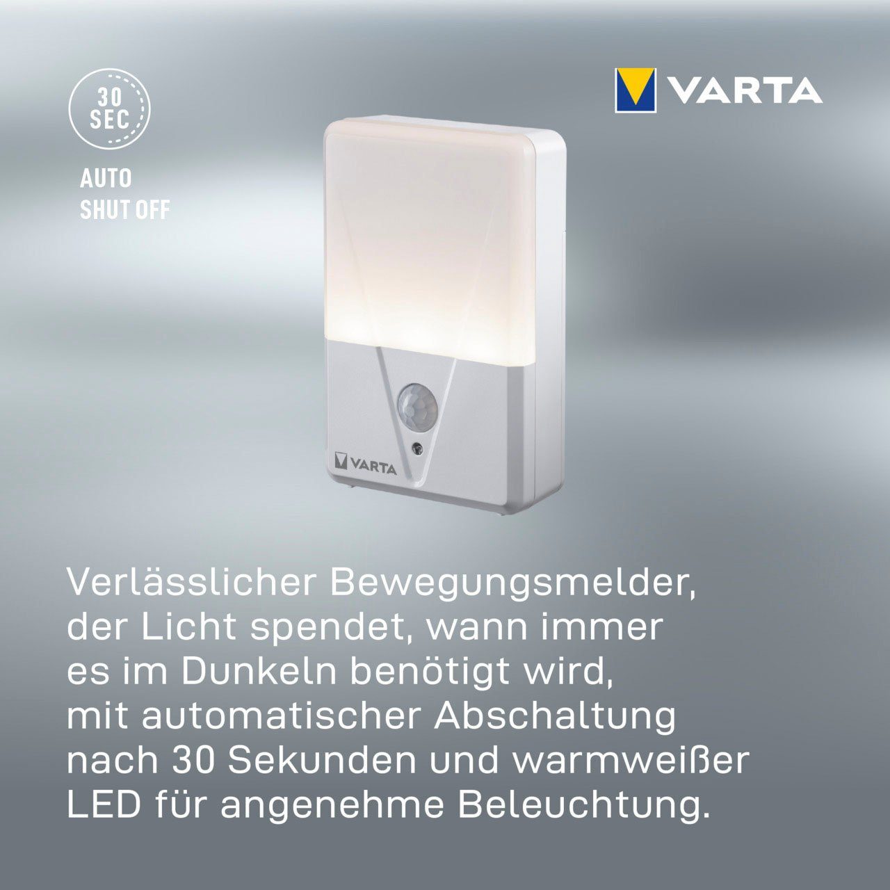 Warmweiß Nachtlicht integriert, Stck), Nachtlicht Sensor VARTA LED Set Motion (2 fest VARTA