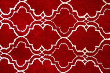 Wollteppich Designer Teppich handgetuftet rot, morgenland, rechteckig, Höhe: 18 mm