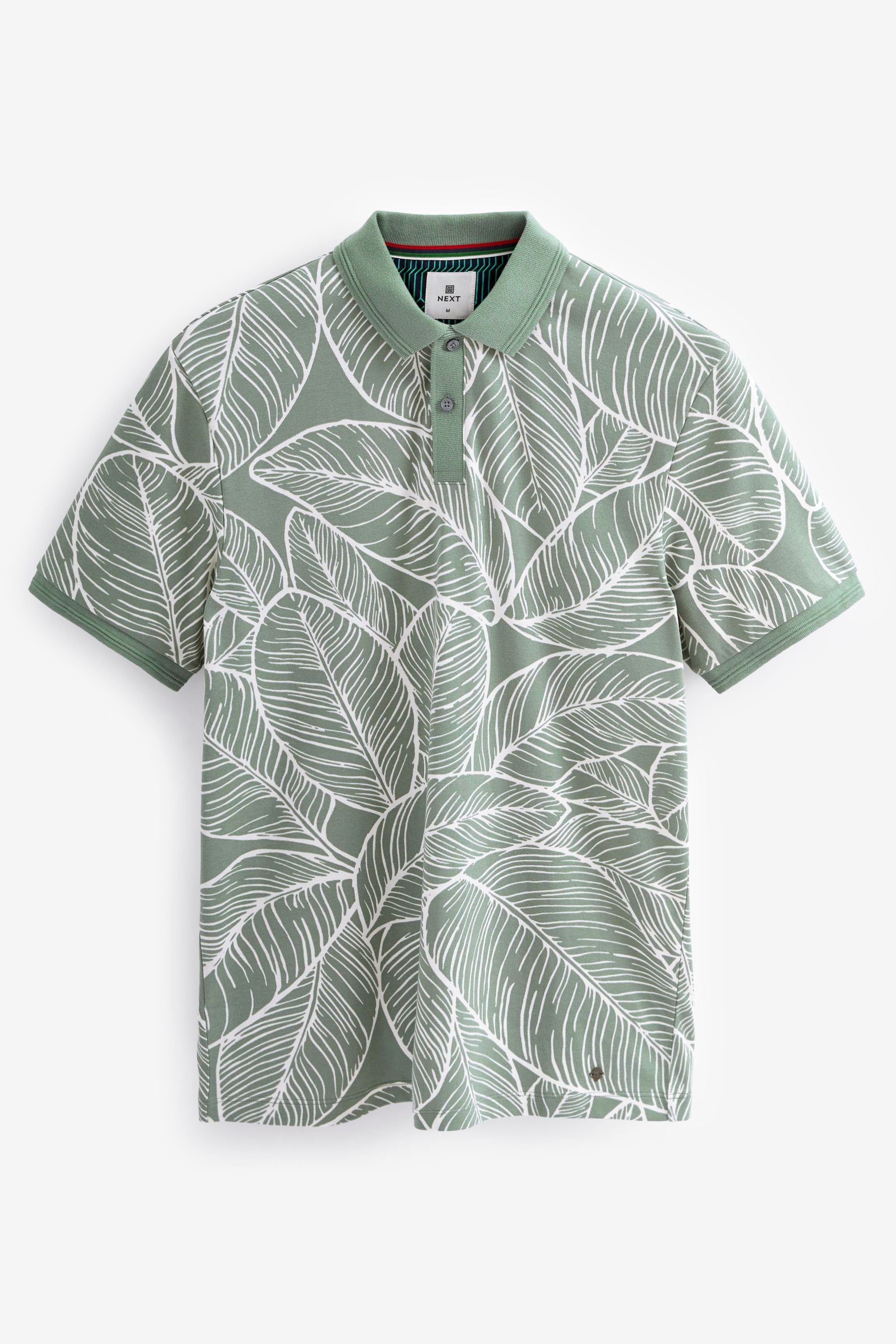 Next Poloshirt (1-tlg) mit Green Geoprint Polo-Shirt