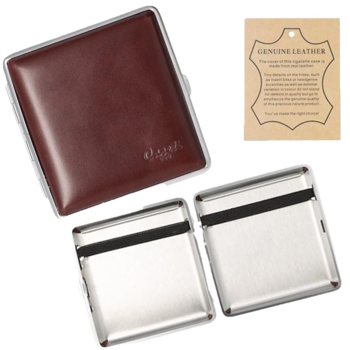 LK Trend & Style Tabakbeutel Leder Schatulle für 20 Zigaretten, braun, mit günstig online kaufen