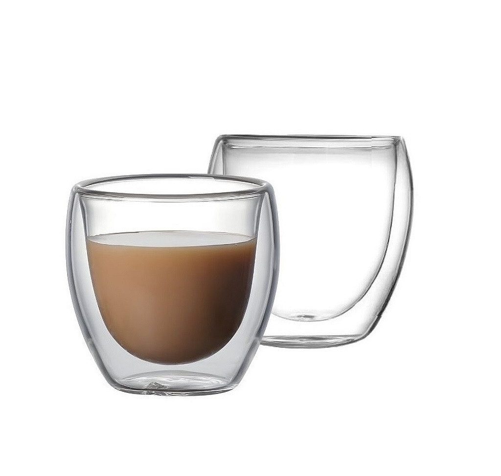 Thermoglas Kaffee Milchkaffee Latte Macchiato Gläser doppelwandig 250ml Rungassi