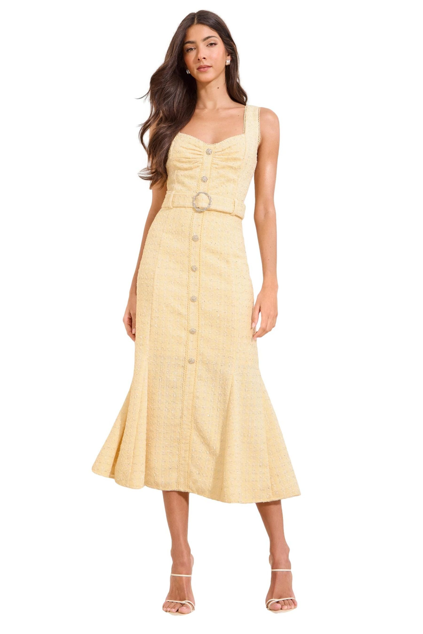 Lipsy A-Linien-Kleid Lipsy Fit-and-Flare-Midaxikleid, Bouclé, Regular (1-tlg)