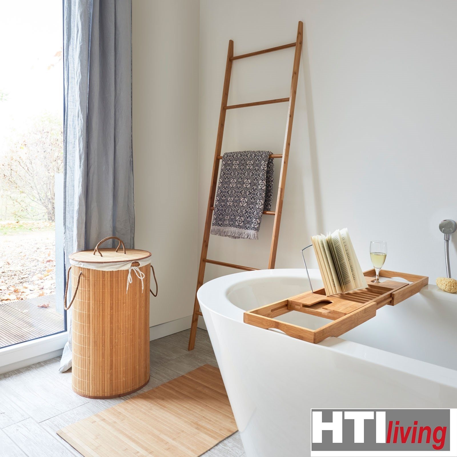 HTI-Living Wäschekorb Wäschesammler Bambus rund