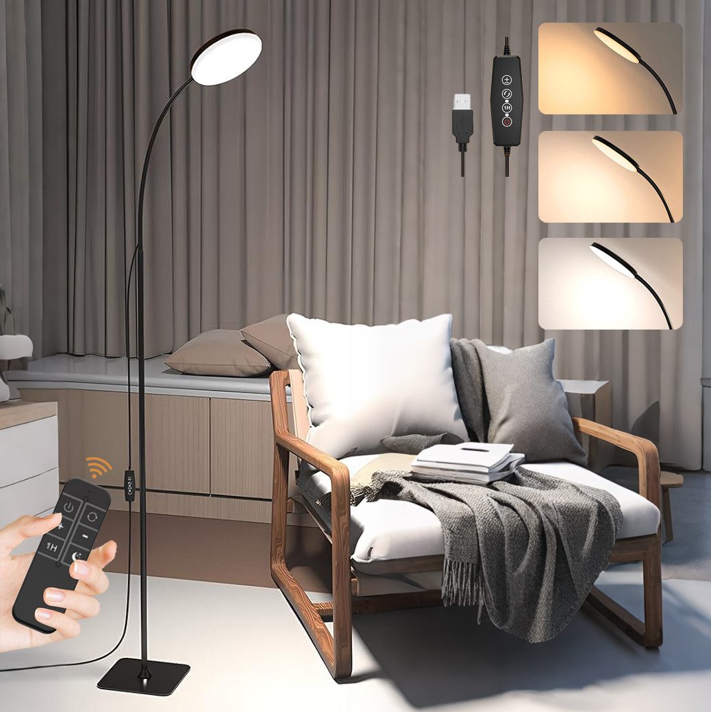 Stehlampe Wohnzimmer Dimmbar Standleuchte mit fernberdienung und Timer, 140cm