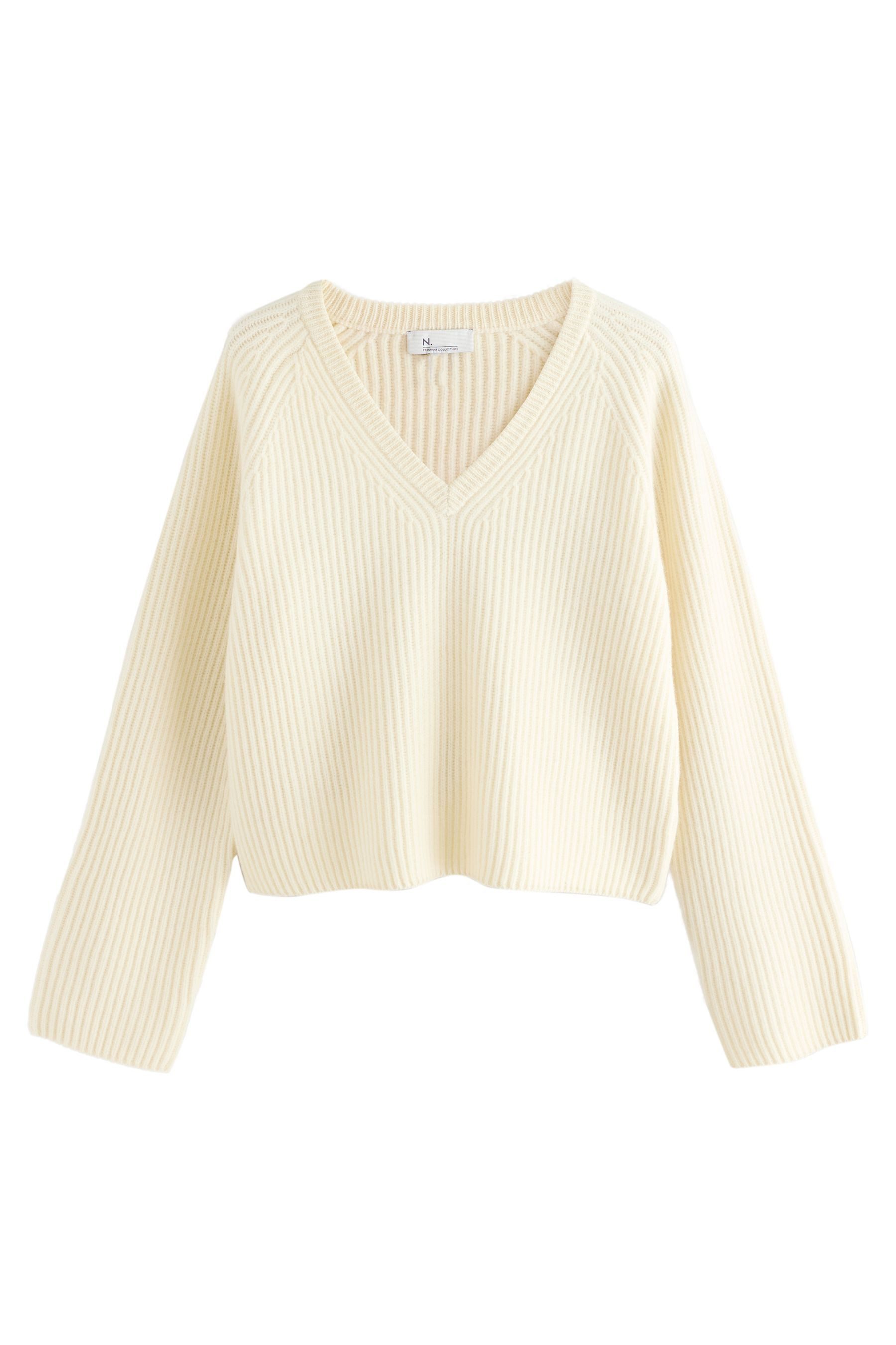 Next V-Ausschnitt-Pullover N. Premium Grobstrickpullover mit V-Ausschnitt (1-tlg)