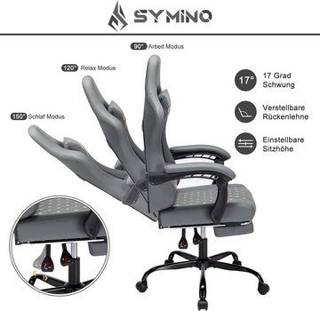 Dowinx Gaming-Stuhl Bürostuhl Ergonomisch, Lendenkissen verstellbar, Gaming Stuhl (600 Kg Belastbar, Zockerstuhl, Zocker, Sessel Gaming, 2 St), PC Sessel, Computerstuhl, Computer Stuhl, Zockersessel