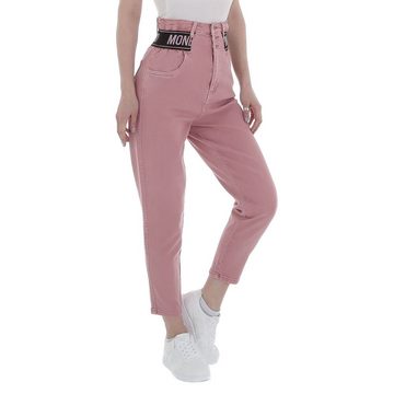 Ital-Design High-waist-Jeans Damen Freizeit Stretch High Waist Jeans in Rosa