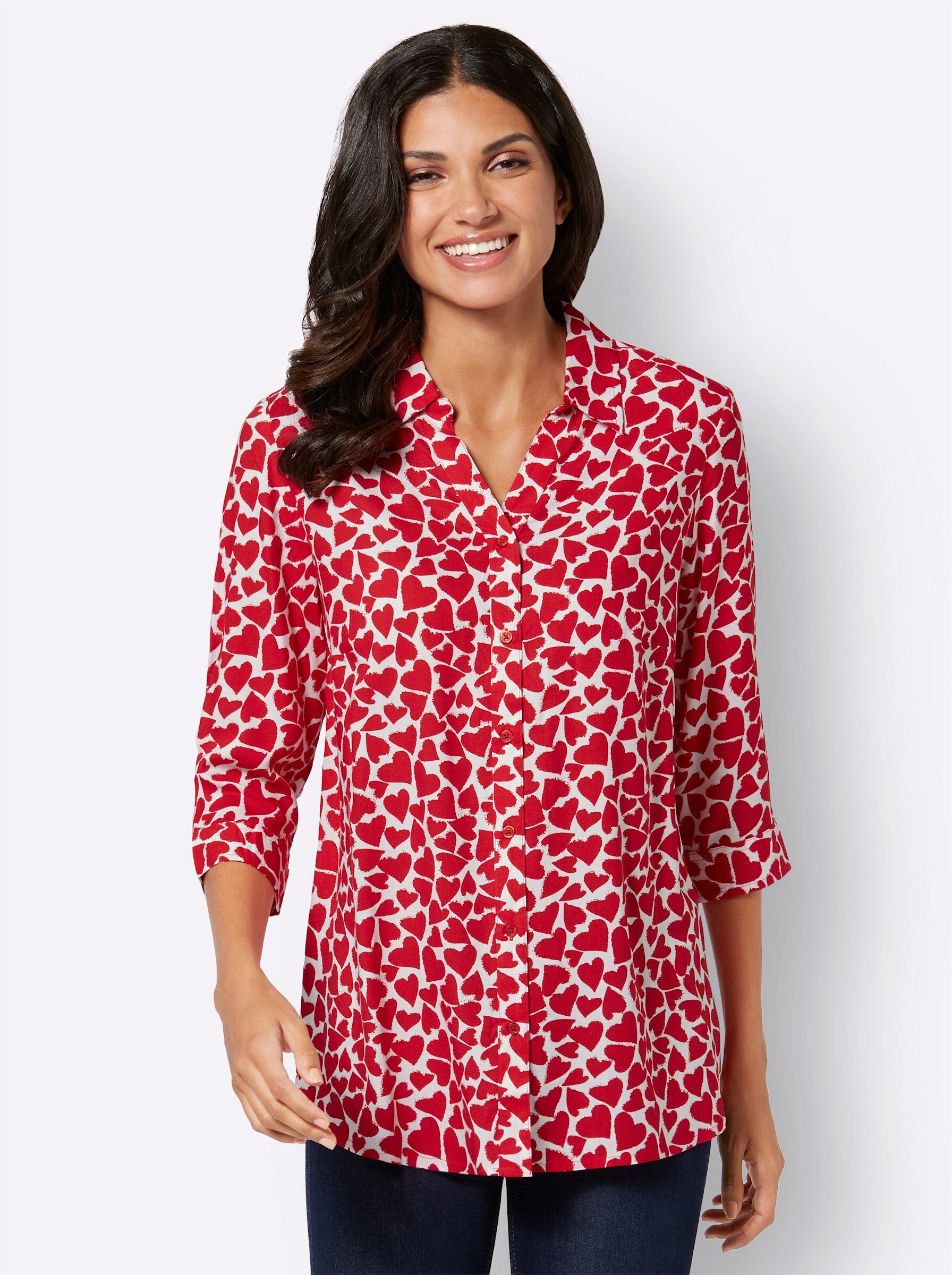 Sieh an! Klassische Bluse Longbluse günstig online kaufen