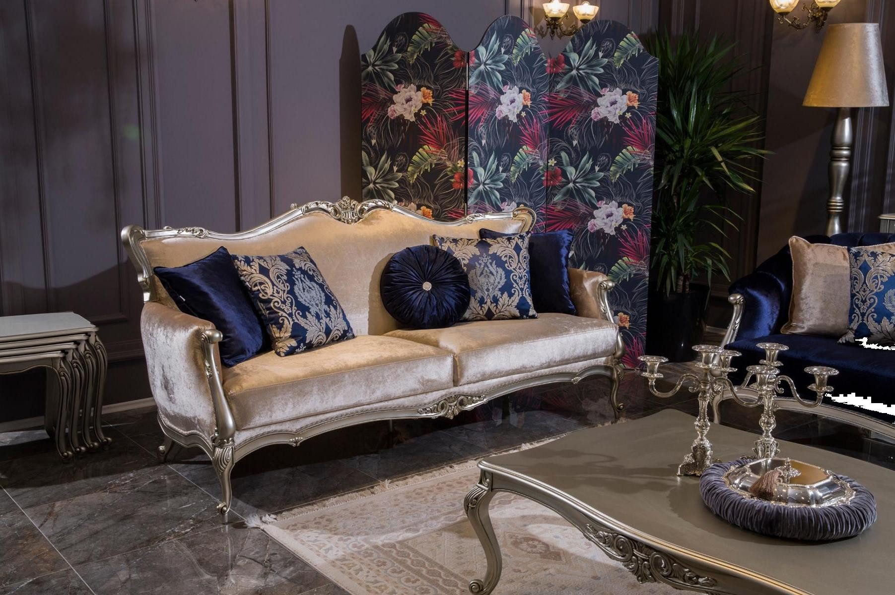 Xlmoebel 3-Sitzer Luxuriöses Sofa im Barock-Rokoko-Stil mit hochwertigem Stoffdesign, Hergestellt in Europa