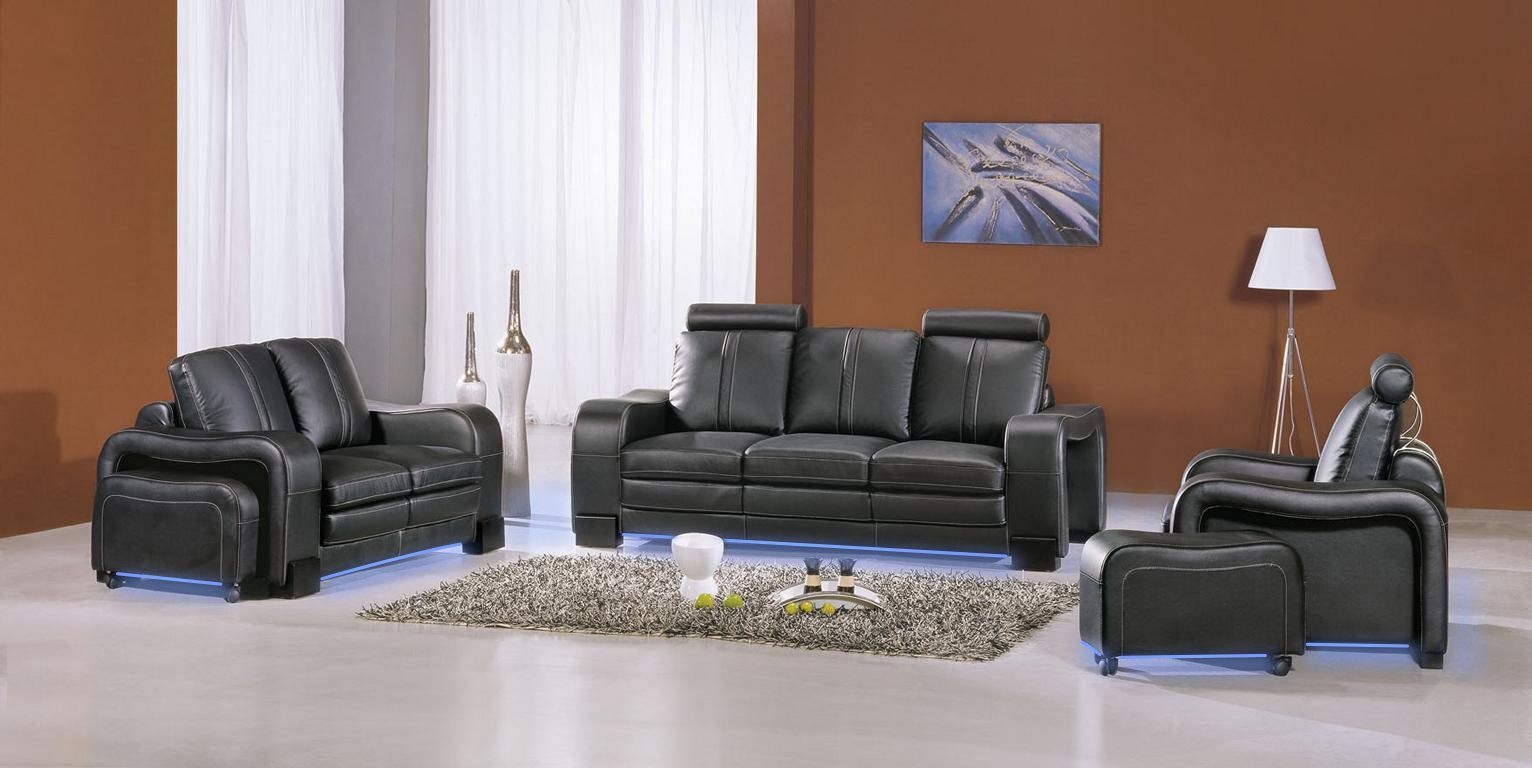 Wohnzimmer Sofagarnitur Couch in 3339, Polster Leder Sofa Sitz JVmoebel Made Set Europe 3+2+1