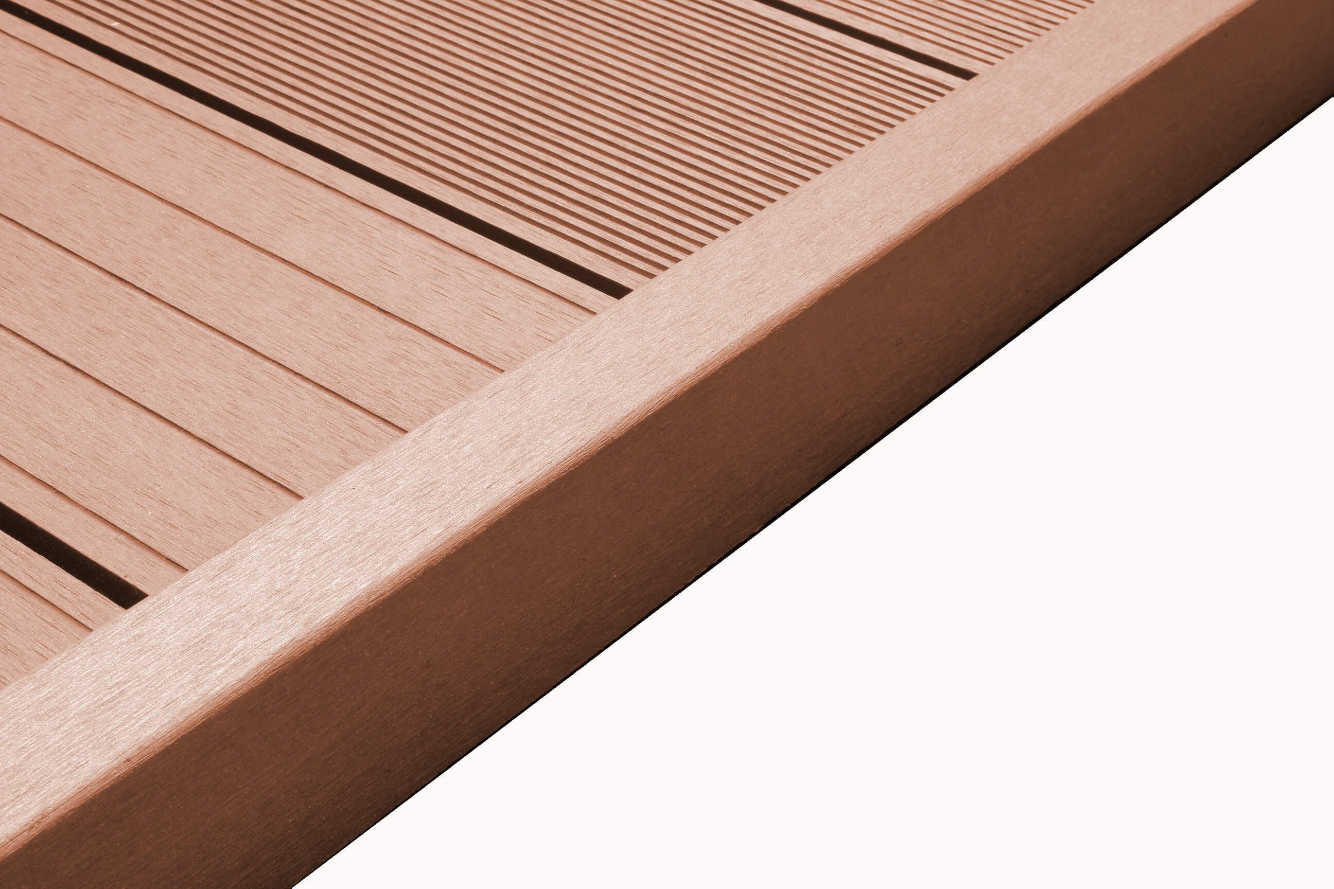 WPC Profi Terrassendielen MUSTER L-Abschlussleiste 15 cm Redwood Braun 60x40 mm, (Abschlussleiste, Musterstück 15 cm)