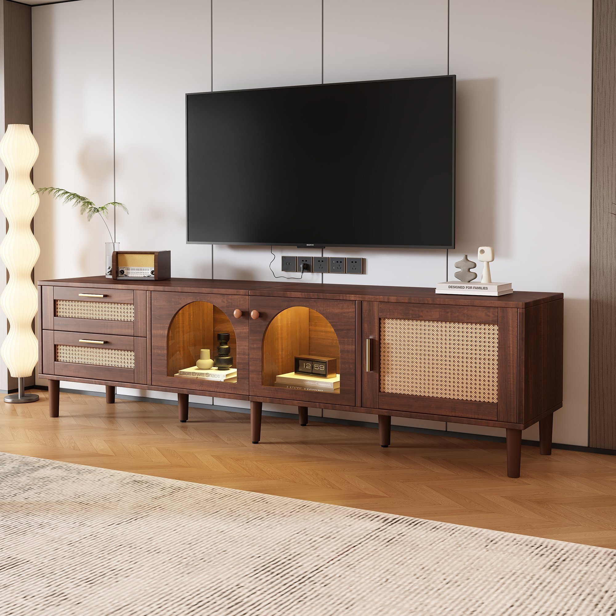 REDOM TV-Schrank TV-Ständer mit LED-Beleuchtung, geeignet günstig online kaufen