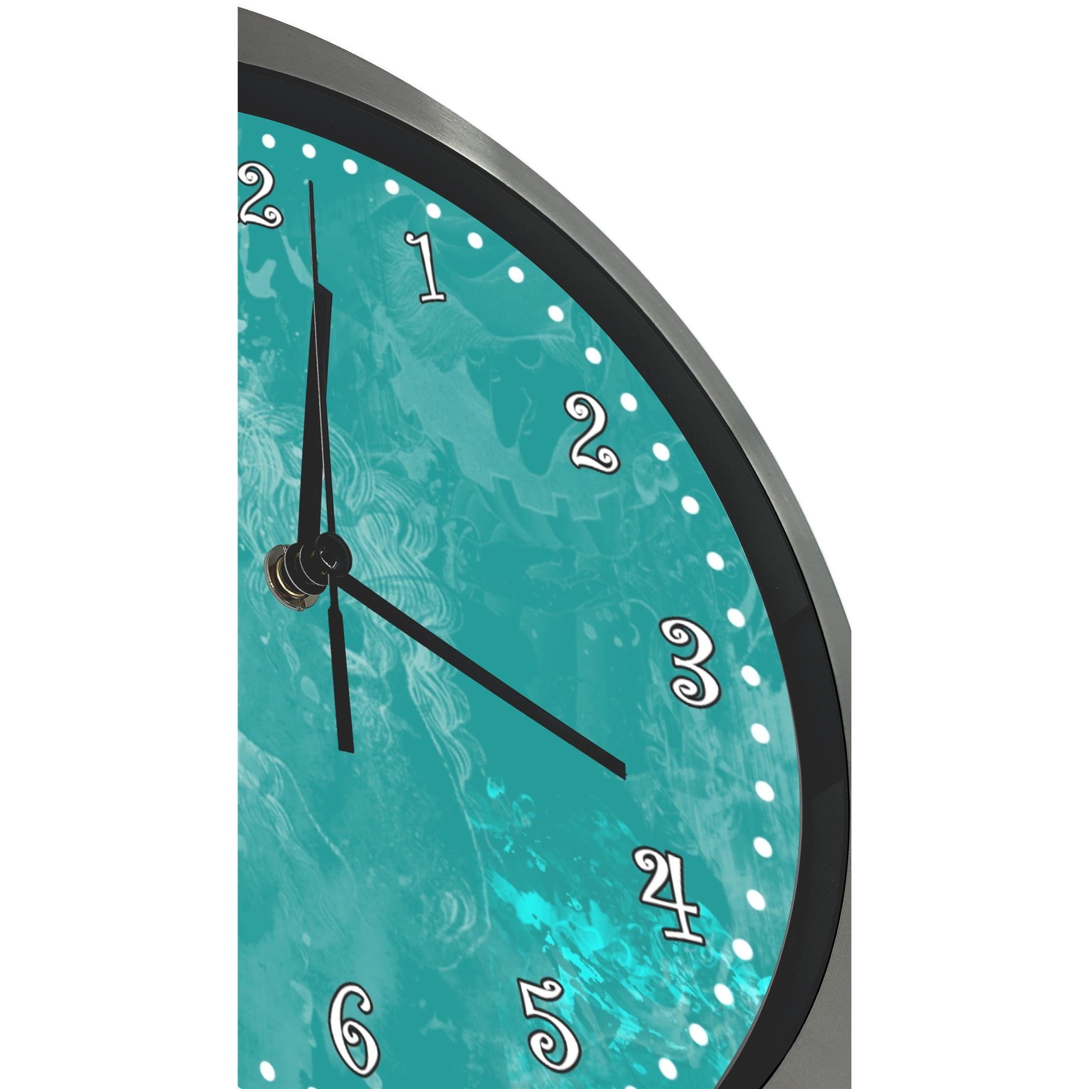 CreaDesign Funkwanduhr Funkuhr, Kinder Wanduhr, Kinderuhr, Kinderzimmer Traum petrol (geräuscharmes Uhrwerk)