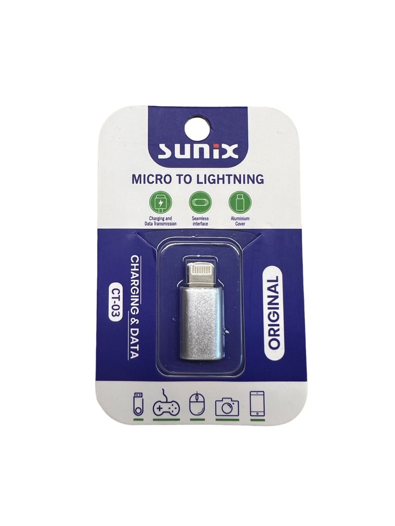 Adapter Micro-USB Buchse auf iPhone wandelt Micro-USB zu iPhone Silber USB-Adapter
