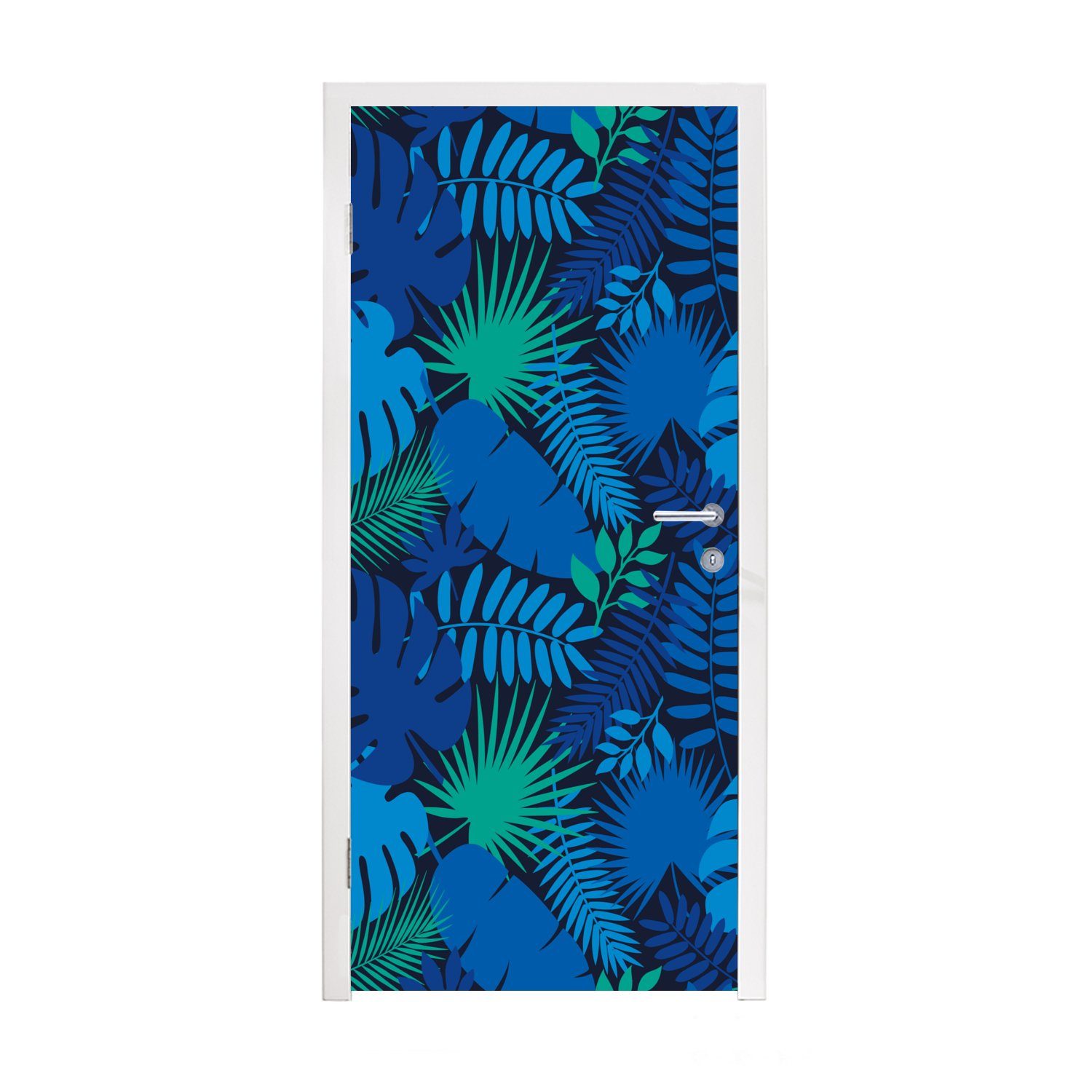 MuchoWow Türtapete Tropisch - Design - Blätter, Matt, bedruckt, (1 St), Fototapete für Tür, Türaufkleber, 75x205 cm