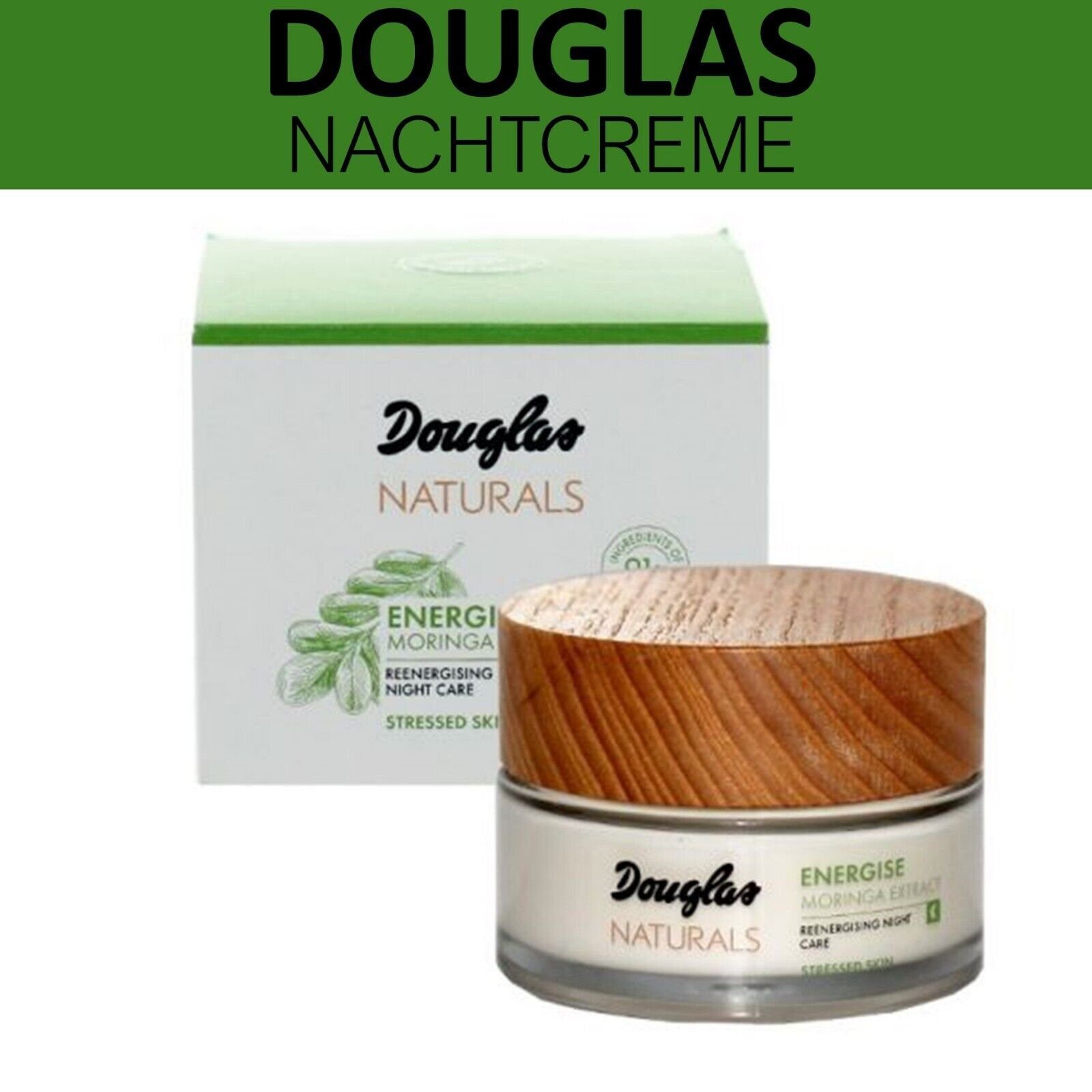 Douglas Nachtcreme Naturals Energise Moringa Extract Nachtcreme 50ml Gesichtscreme Creme spendet Feuchtigkeit, glättet und straft die Haut, jüngeres Aussehen, natürliche Inhaltsstoffe, Feuchtigkeitscreme Feuchtigkeitsspendende regenerierende Creme für Frauen und Männer, 1-tlg., Face Skin Cream Hautpflege Creme fürs Gesicht Enthält Vitamine