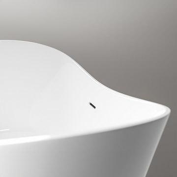 Bernstein Badewanne SIENA, (modernes Design / Acrylwanne / Sanitäracryl / mit Siphon), freistehende Wanne / Weiß Glänzend / 170 cm x 80 cm/ Acryl / Oval