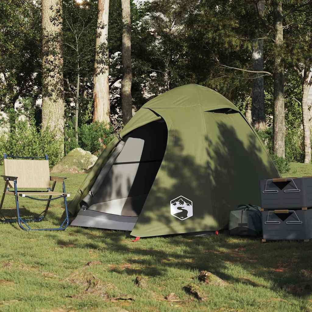 vidaXL Kuppelzelt Kuppel-Campingzelt 2 Personen Olivgrün Wasserdicht, (1 tlg)