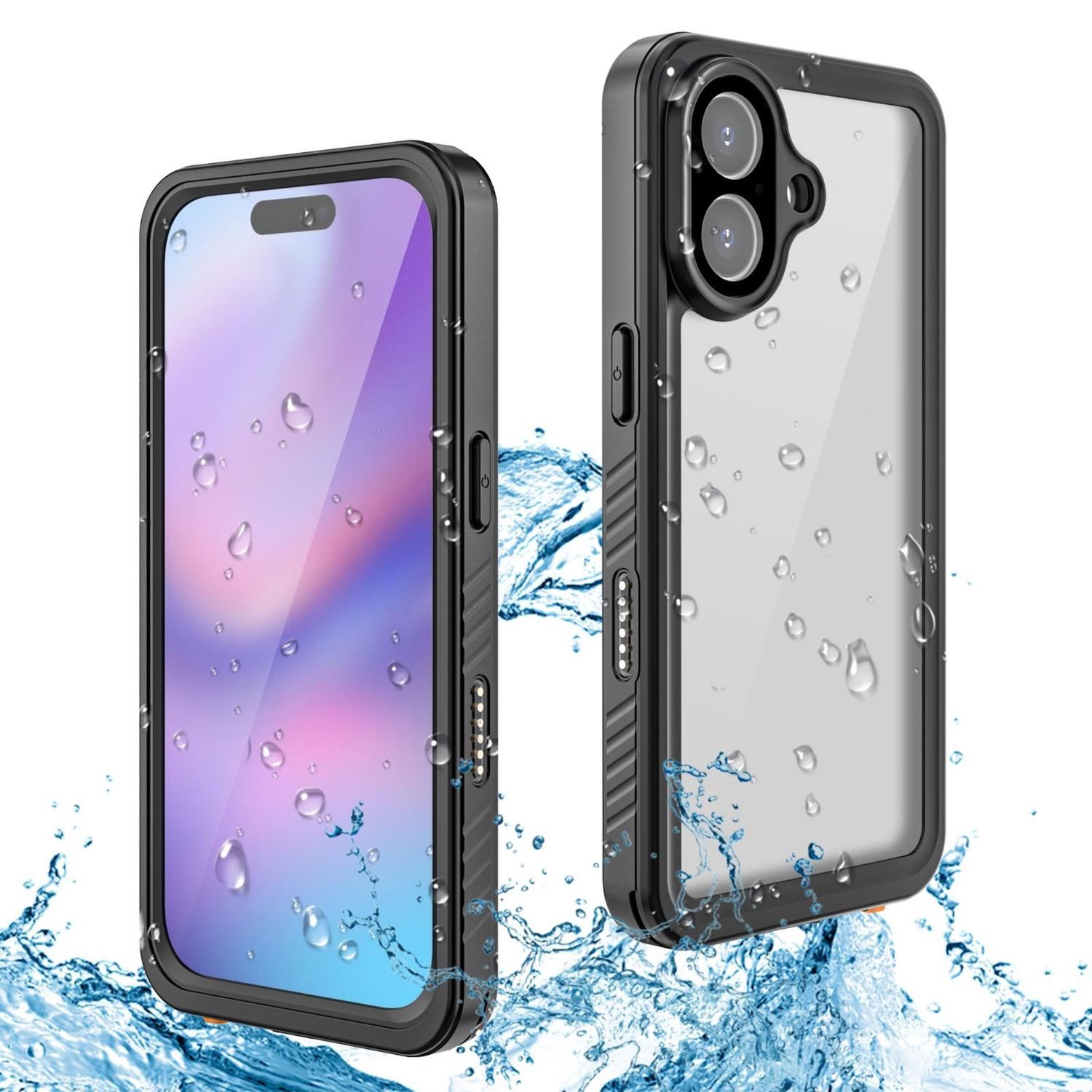 Wigento Handyhülle Für Apple iPhone 17 360 Grad Body Wasserdichte Hülle MagSafe Schwarz, IP68 Wasserdichte und stoßfeste Schutzhülle, MagSafe-kompatibel