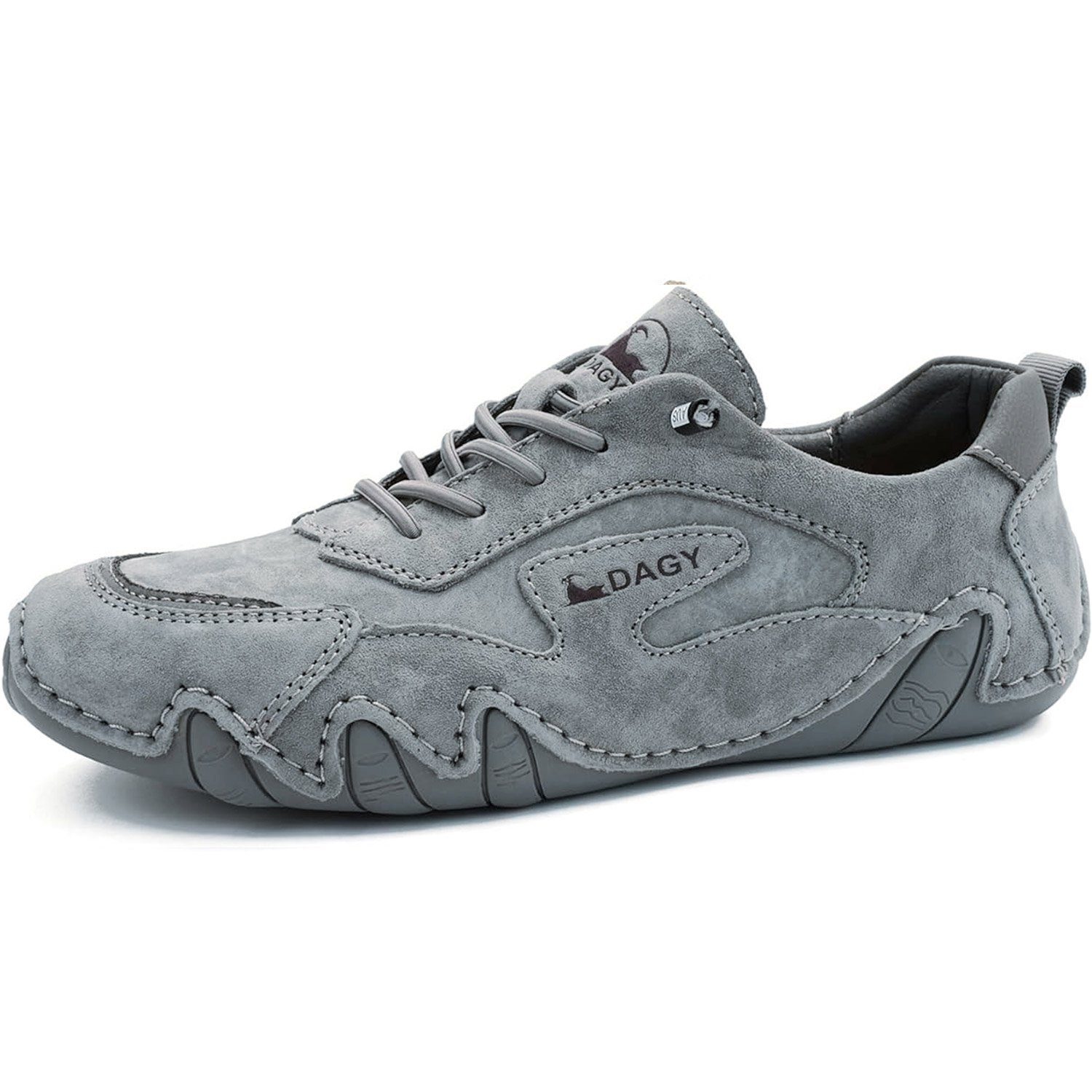 Daisred Wildleder-Sneaker für Damen Rutschfestes Low-Top Laufschuhe Barfußschuh Grau