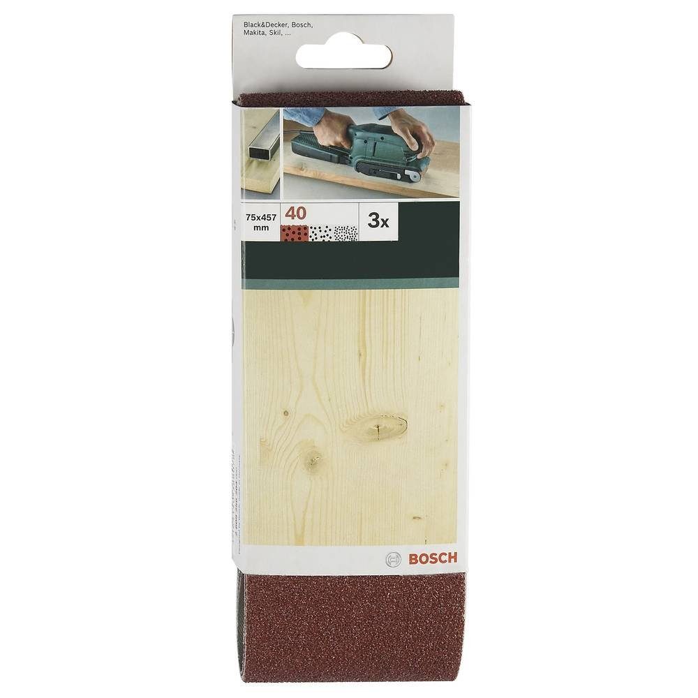 BOSCH Schleifpapier 3tlg. Schleifband-Set für Bandschleifer, günstig online kaufen