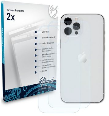 Bruni Schutzfolie für Apple iPhone 12 Pro Max Backcover, (2 Folien), praktisch unsichtbar