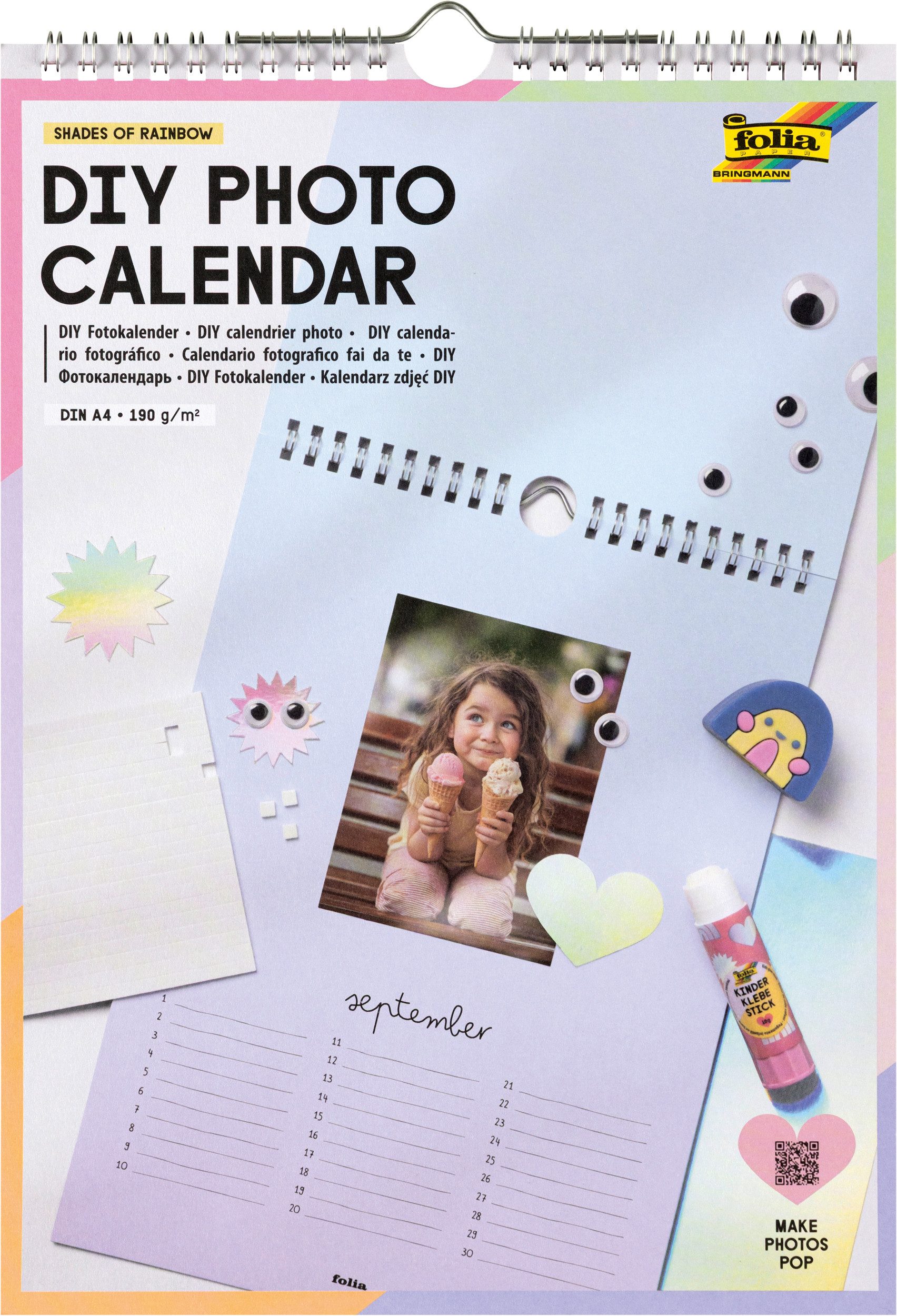Folia Bastelkalender DIY Fotokalender "Shades of Rainbow", 13 Bogen
