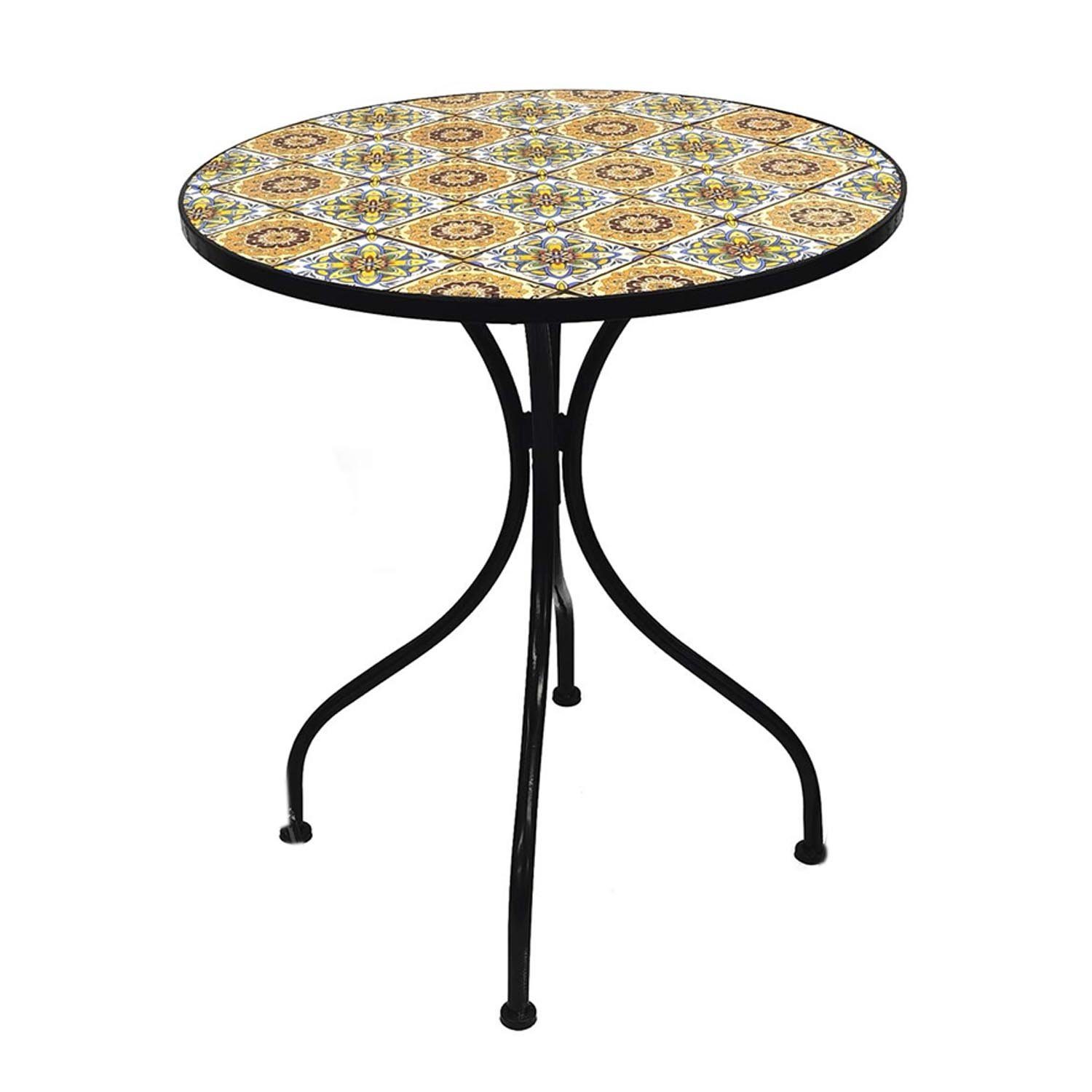 Mojawo Küchentisch Mosaik Mosaiktisch Gartentisch Bistrotisch Tisch Ø60x70cm