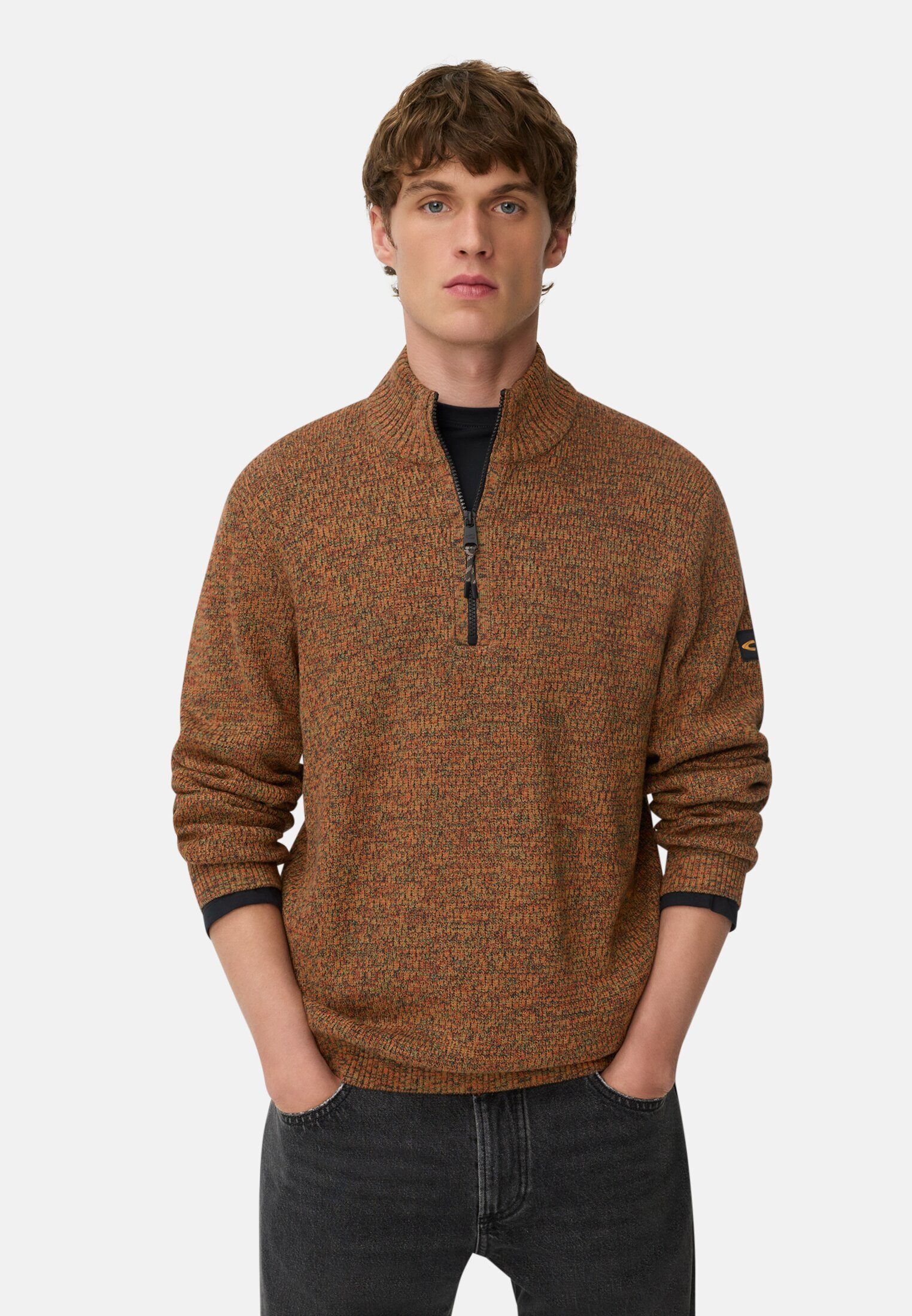 camel active Troyer mit melierter Struktur Langarm Troyer (1-tlg) Markenlab günstig online kaufen