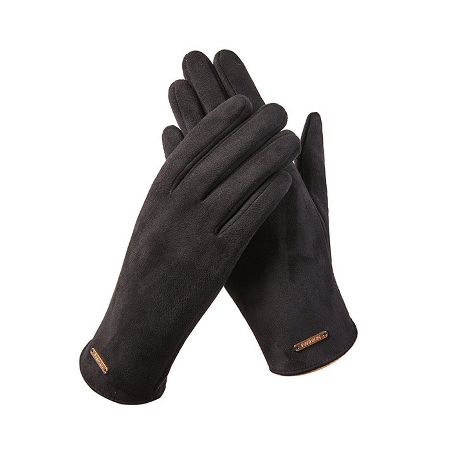 MAGICSHE Fleecehandschuhe FahrradhandschuheTouchscreen Herren/Damen Warme Handschuhe Schwarz