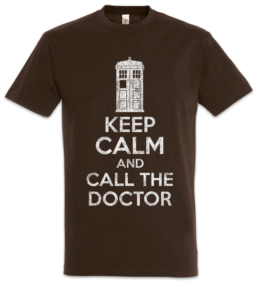 Urban Backwoods Print-Shirt Keep Calm And Call The Doctor Herren T-Shirt Doktor Kult Who Phone (1-tlg) Booth Graham Yasmin Ryan