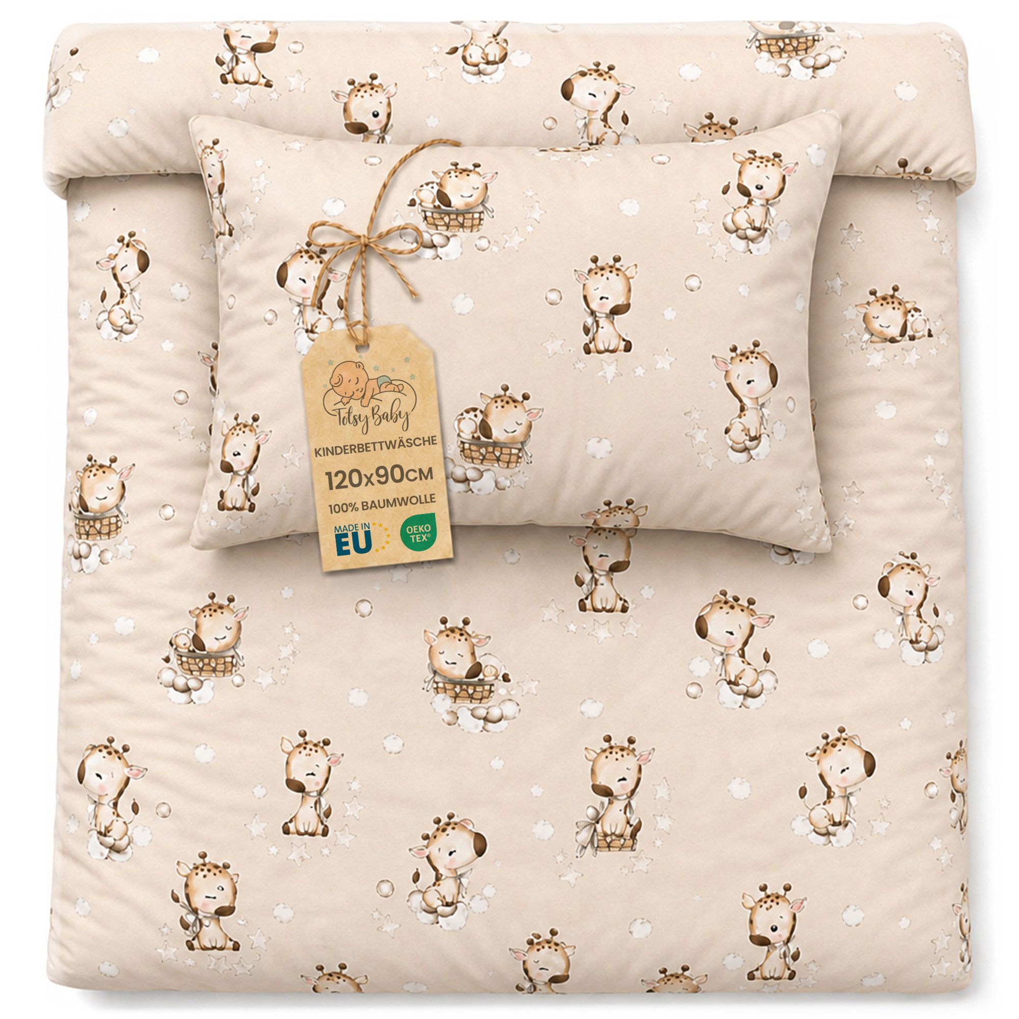 Totsy Baby Kinderbettwäsche Baby Bettwäsche aus Baumwolle - Set von Duvet Cover und Kissenbezug