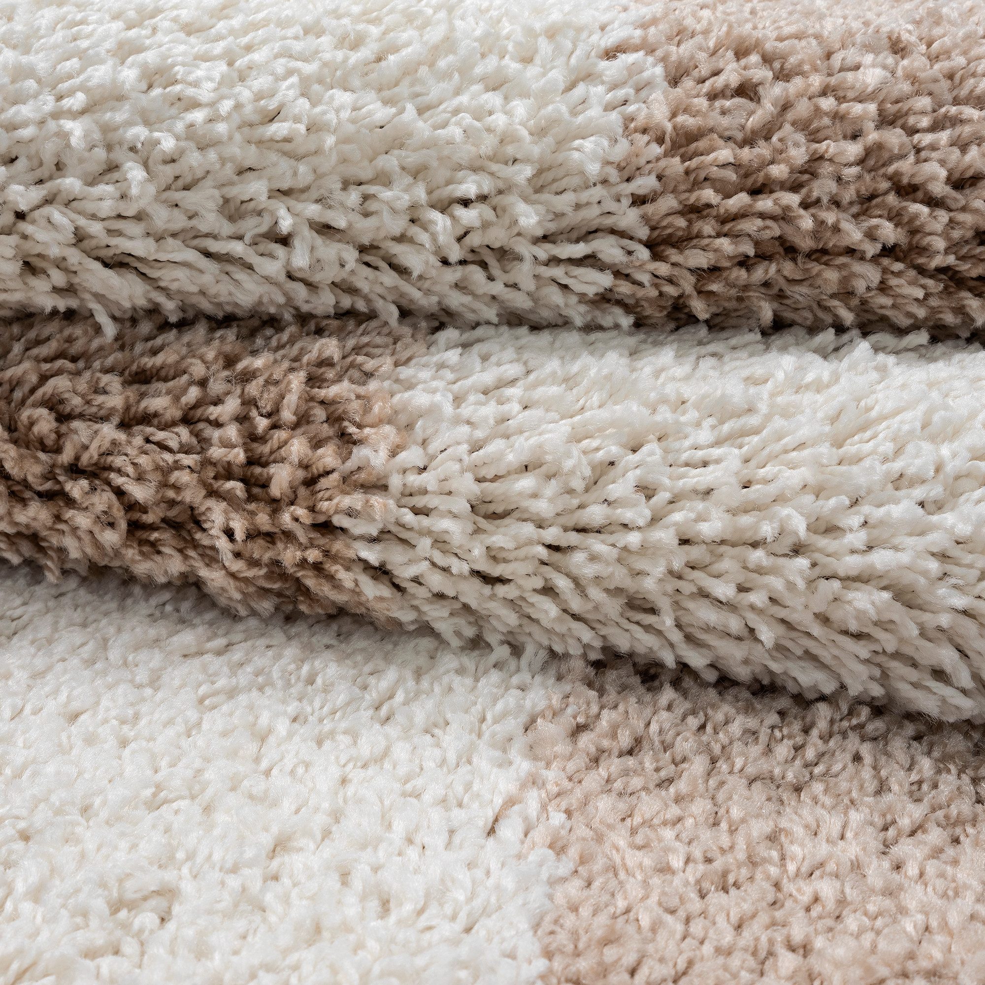 Sanat Hochflor-Teppich Milano 1250, auch als Läufer und in Rund, rechteckig, Höhe: 30 mm, Hochflor, Shaggy, Karo, Wohnzimmer, Schlafzimmer – Bild 4 von 5