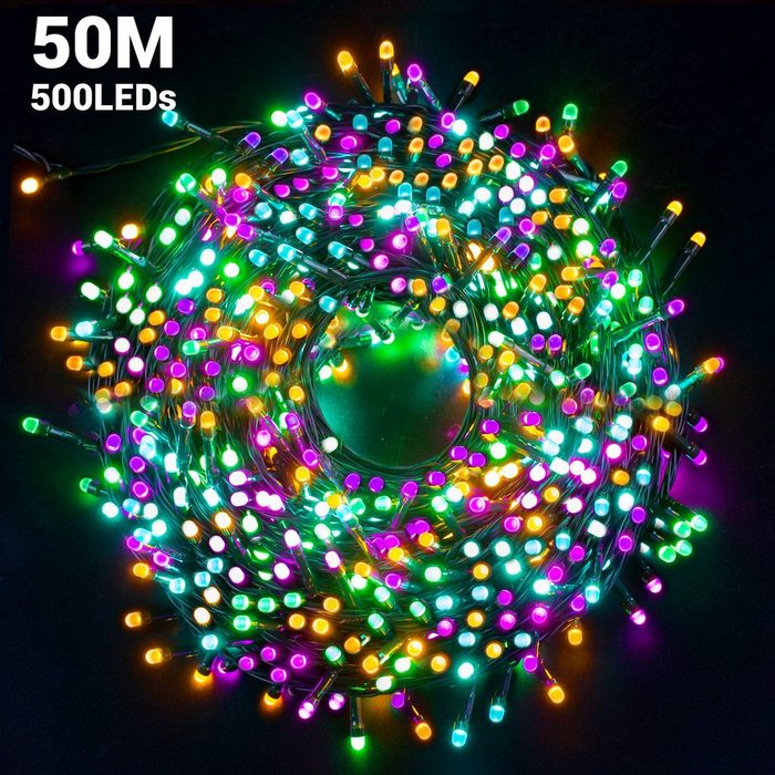 Avoalre LED-Lichterkette 8Modi Weihnachtsdeko 500-flammig IP44 50M