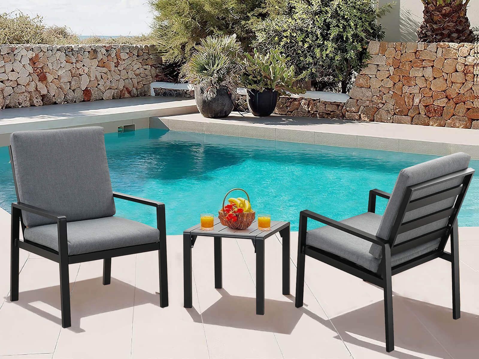 MeXo Gartenlounge-Set SGS zertifiziert, Aluminium Gartenmöbel-Set, günstig online kaufen