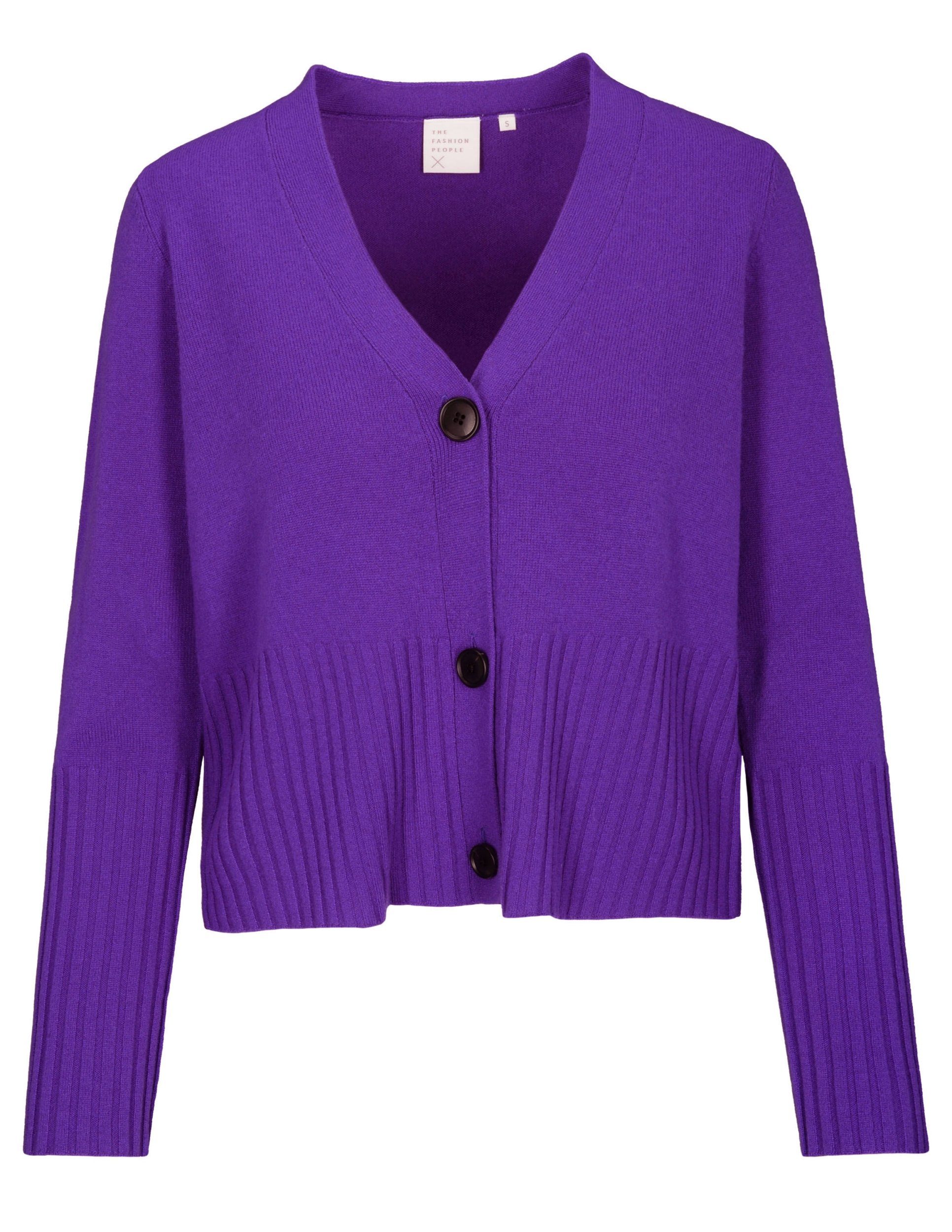 THE FASHION PEOPLE Cardigan Merino Kurzweste Short ULTRAVIOLET